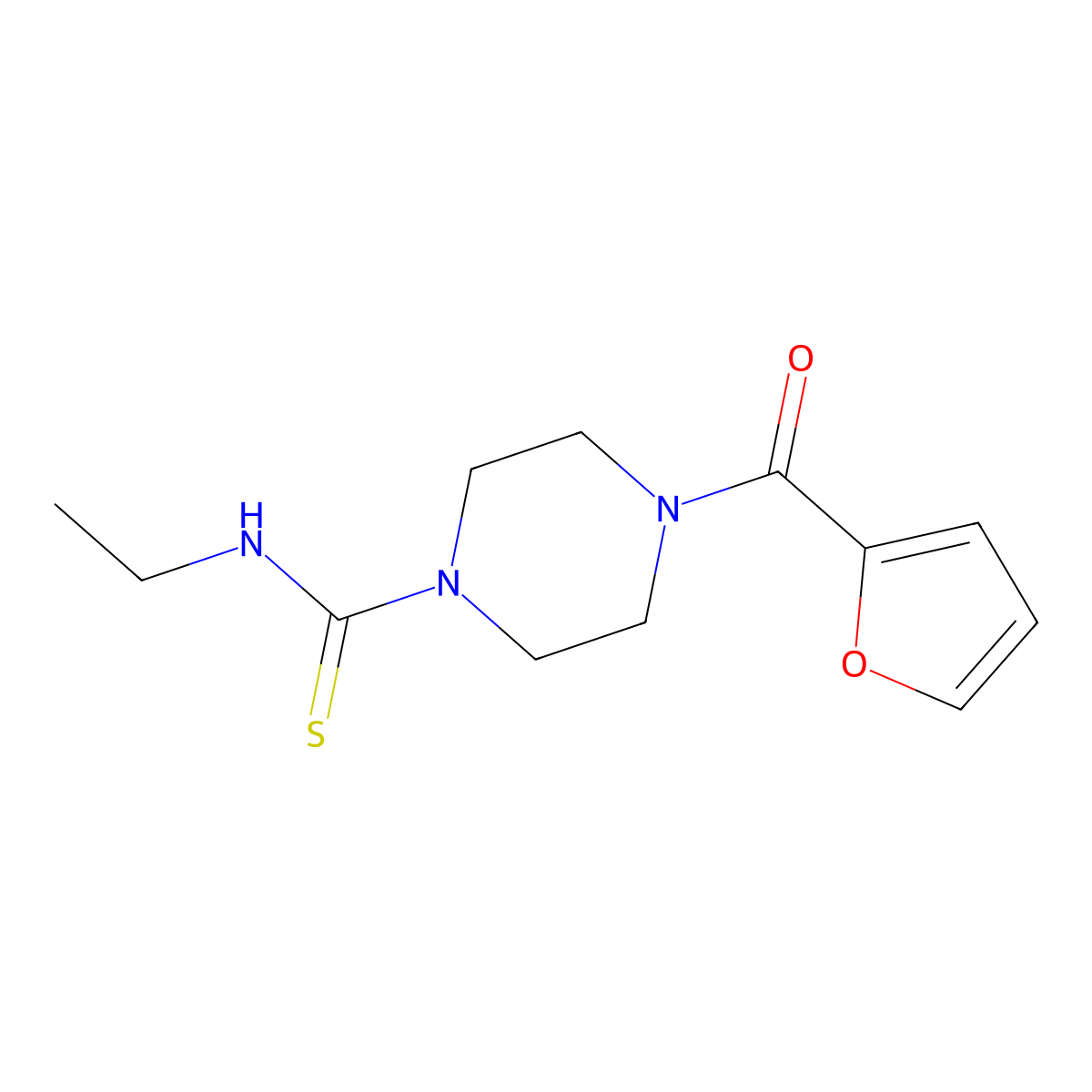 N-ethyl-4-(2-furoyl)-1-piperazinecarbothioamide molecular structure, CAS 333758-58-0