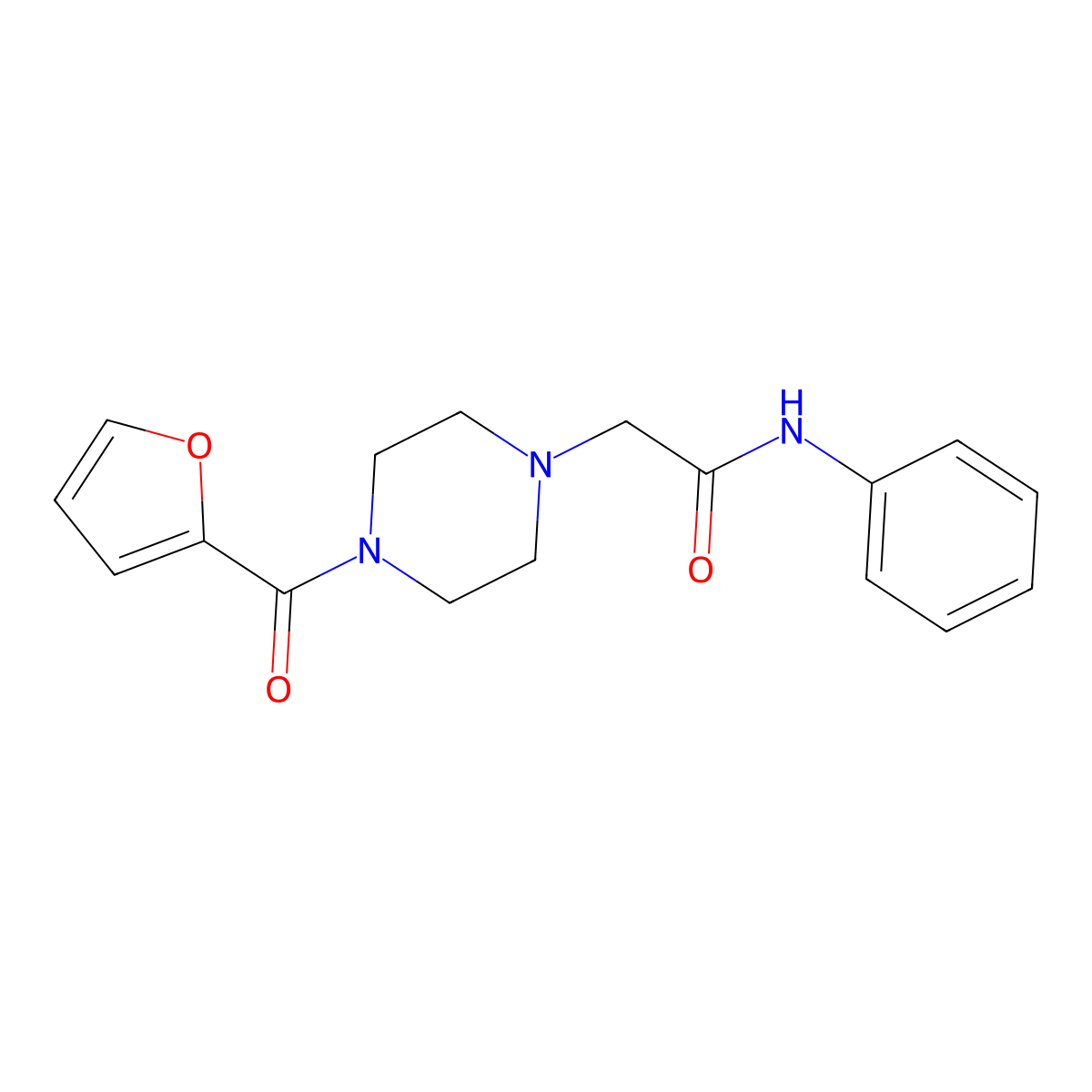 2-[4-(furan-2-carbonyl)piperazin-1-yl]-N-phenylacetamide molecular structure, CAS 333758-62-6