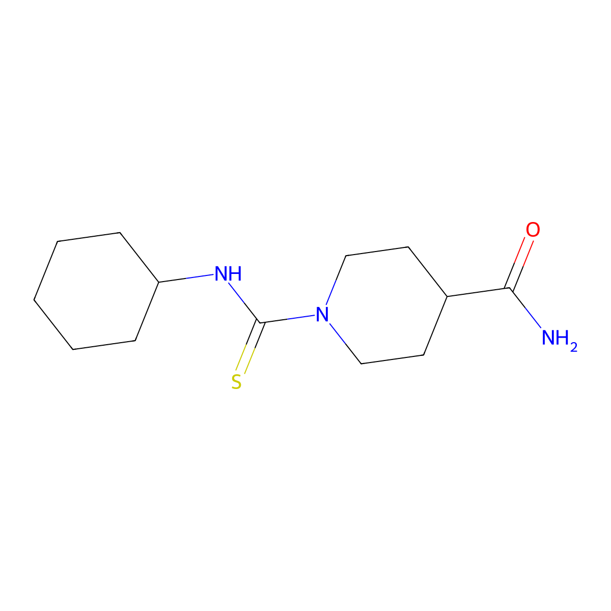 1-(Cyclohexylcarbamothioyl)piperidine-4-carboxamide molecular structure, CAS 333758-69-3