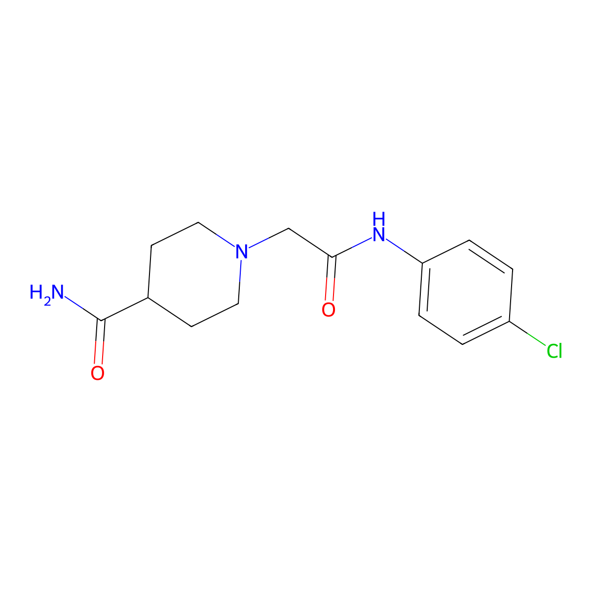 1-{[N-(4-chlorophenyl)carbamoyl]methyl}piperidine-4-carboxamide molecular structure, CAS 333758-71-7