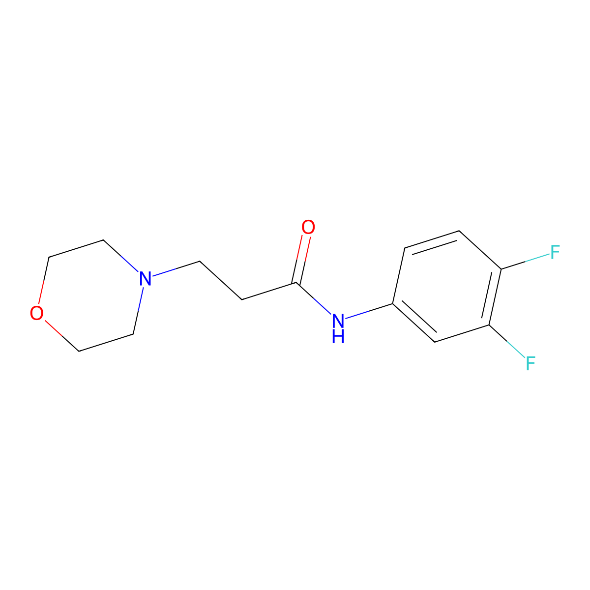 N-(3,4-difluorophenyl)-3-morpholin-4-ylpropanamide molecular structure, CAS 333758-75-1
