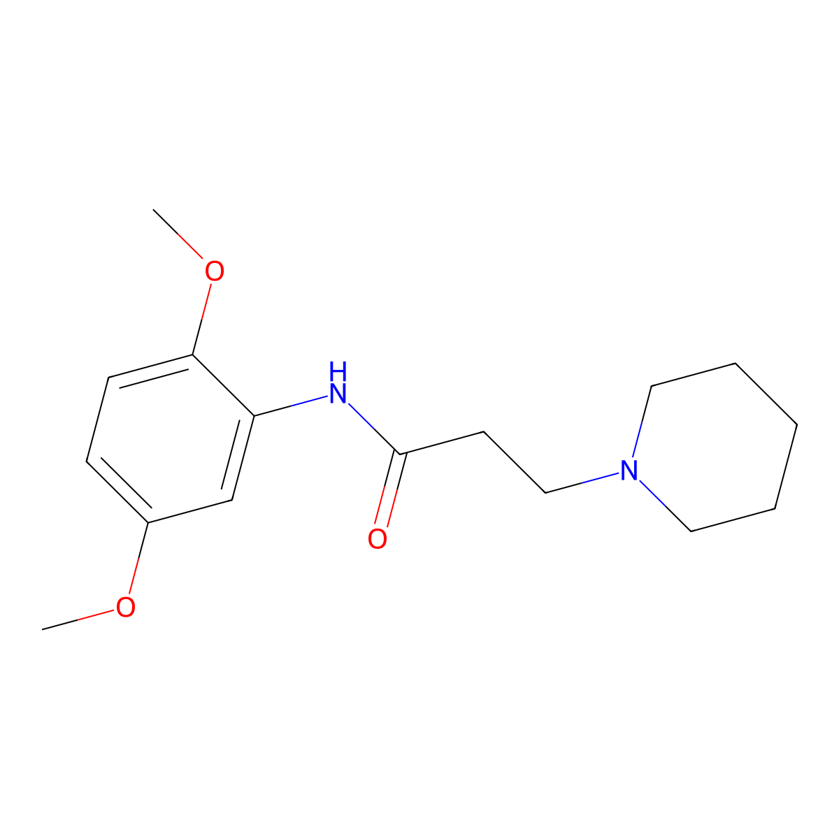 N-(2,5-dimethoxyphenyl)-3-piperidin-1-ylpropanamide molecular structure, CAS 333758-77-3