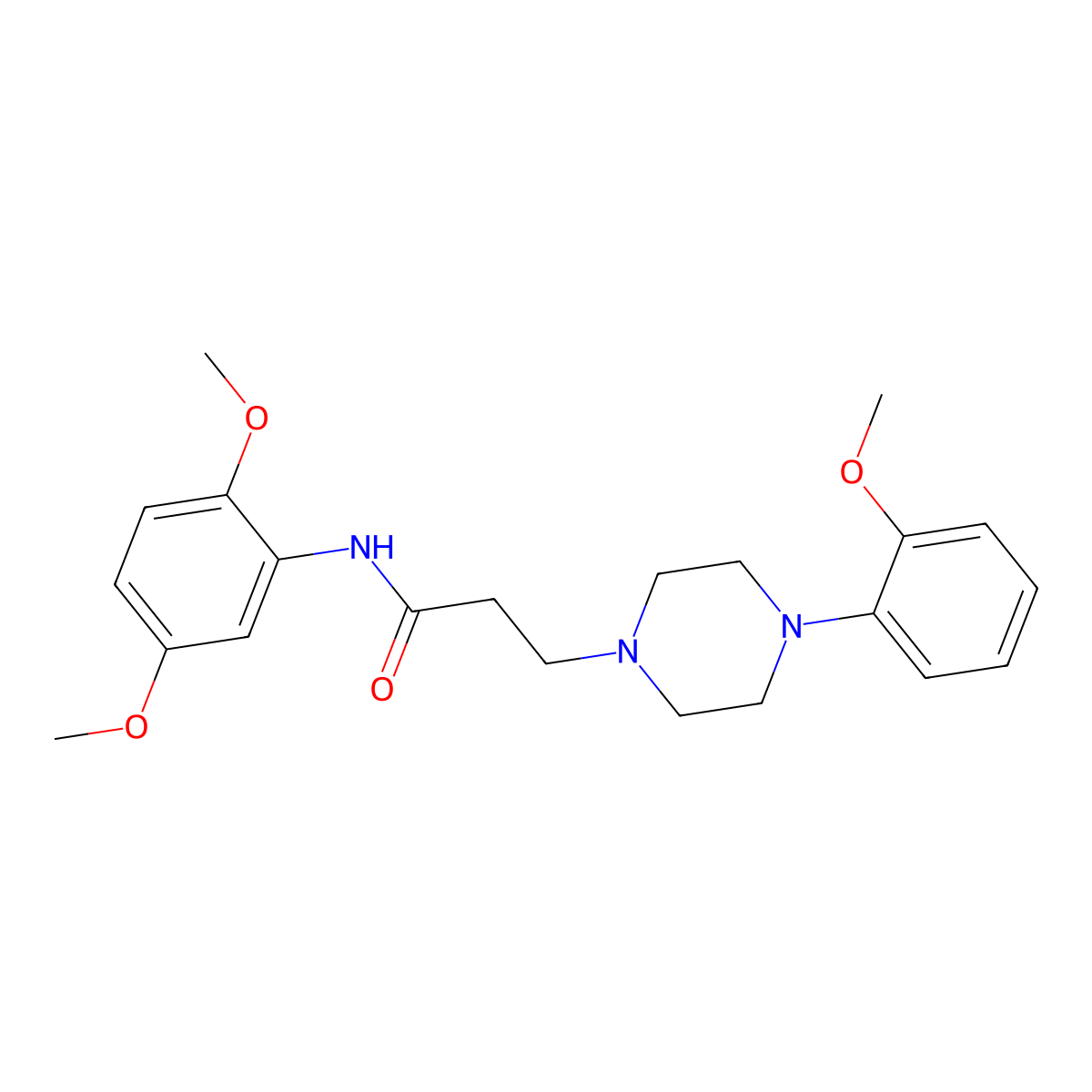 N-(2,5-dimethoxyphenyl)-3-[4-(2-methoxyphenyl)piperazin-1-yl]propanamide molecular structure, CAS 333758-78-4