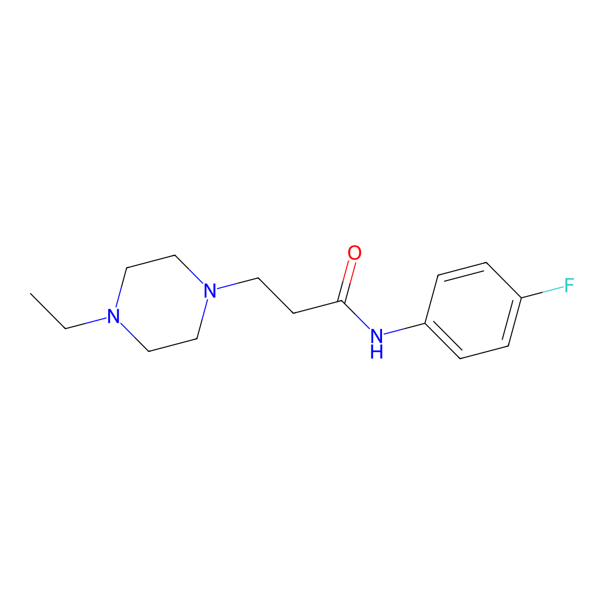 3-(4-ethylpiperazin-1-yl)-N-(4-fluorophenyl)propanamide molecular structure, CAS 333758-80-8