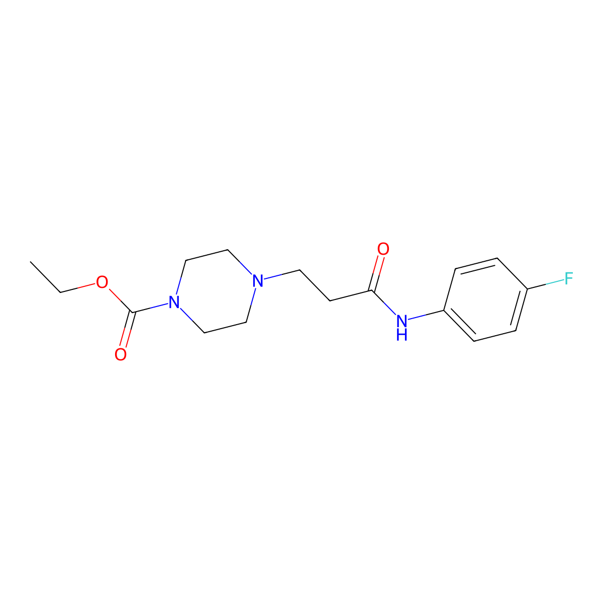 Ethyl 4-[3-(4-fluoroanilino)-3-oxopropyl]piperazine-1-carboxylate molecular structure, CAS 333758-81-9