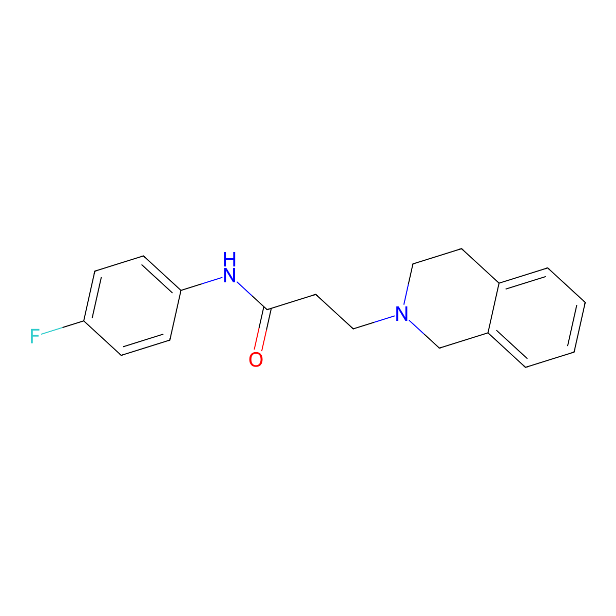 3-(3,4-dihydro-1H-isoquinolin-2-yl)-N-(4-fluorophenyl)propanamide molecular structure, CAS 333758-83-1