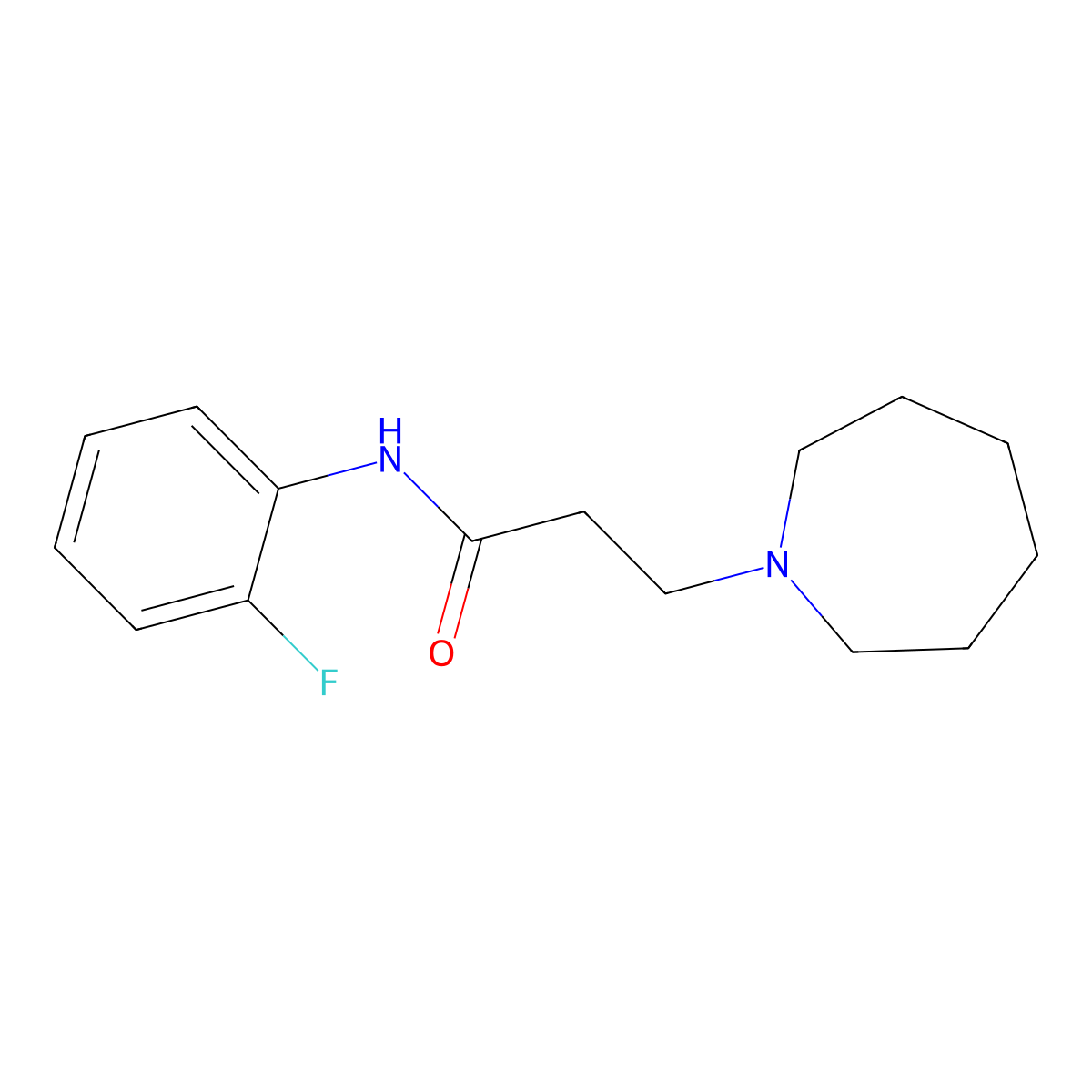 3-(azepan-1-yl)-N-(2-fluorophenyl)propanamide molecular structure, CAS 333758-84-2