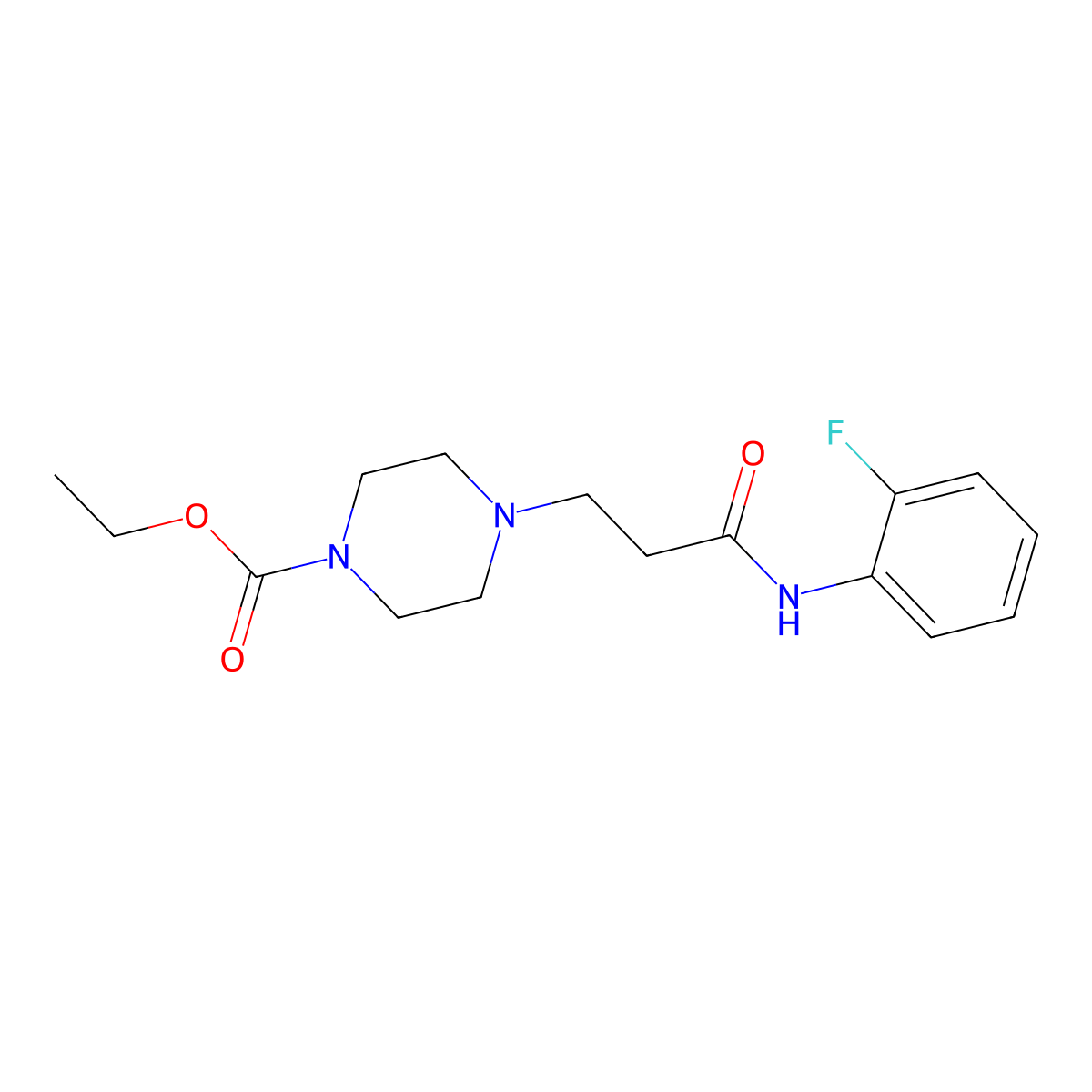 Ethyl 4-[3-(2-fluoroanilino)-3-oxopropyl]-1-piperazinecarboxylate molecular structure, CAS 333758-94-4