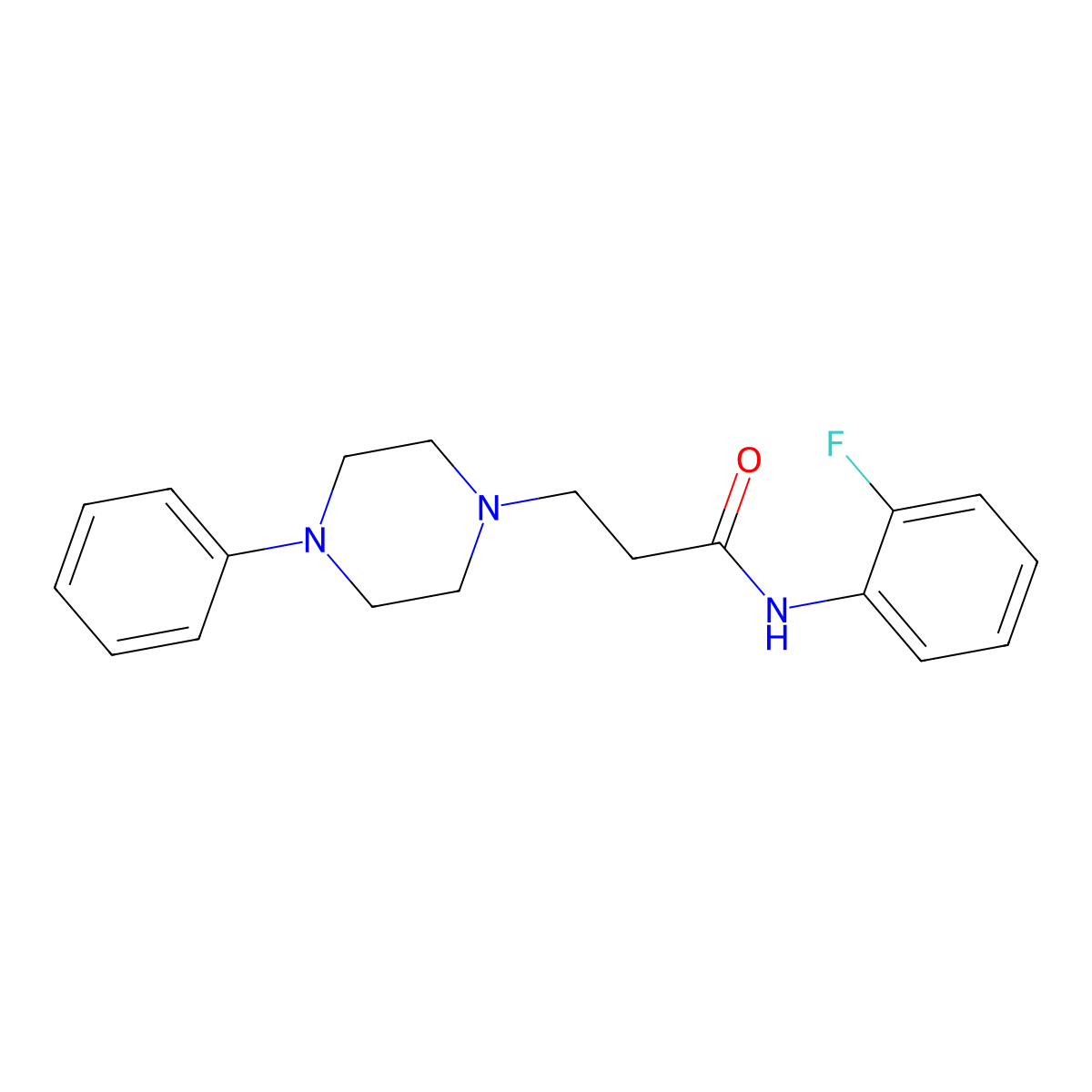 N-(2-fluorophenyl)-3-(4-phenylpiperazin-1-yl)propanamide molecular structure, CAS 333758-96-6