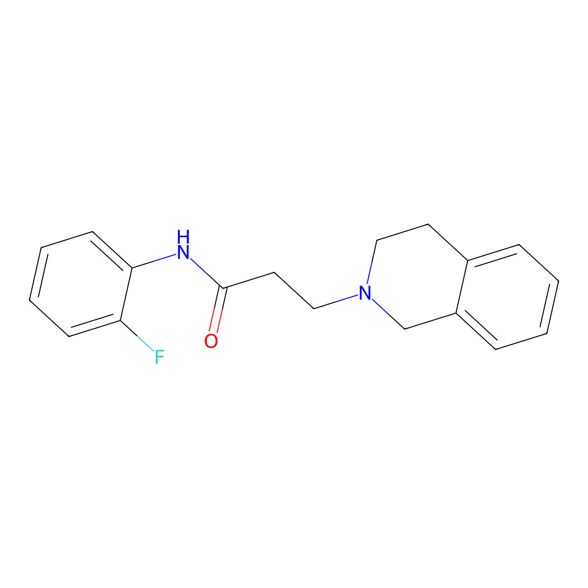 3-(3,4-dihydro-1H-isoquinolin-2-yl)-N-(2-fluorophenyl)propanamide molecular structure, CAS 333758-97-7