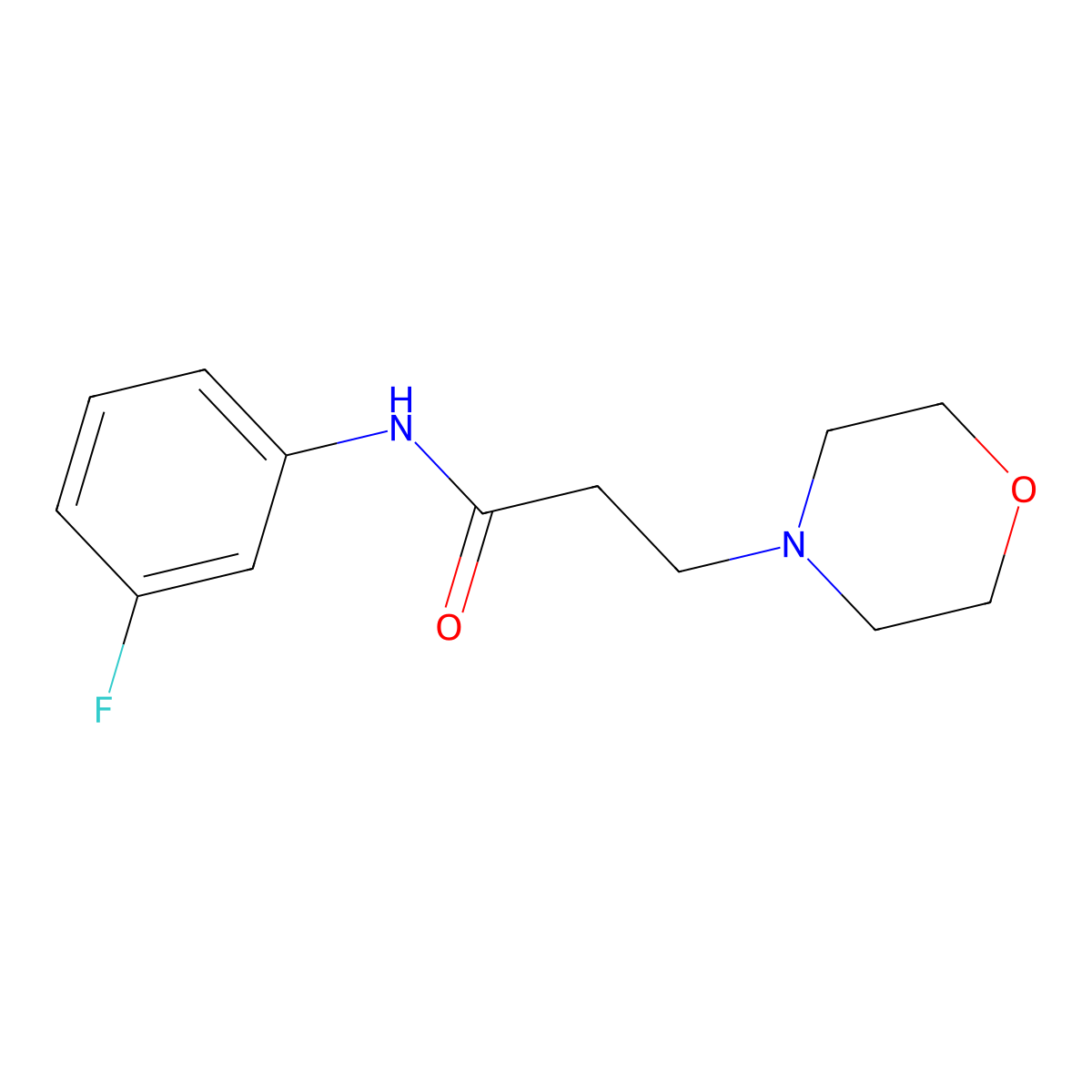 N-(3-fluorophenyl)-3-morpholin-4-ylpropanamide molecular structure, CAS 333758-98-8