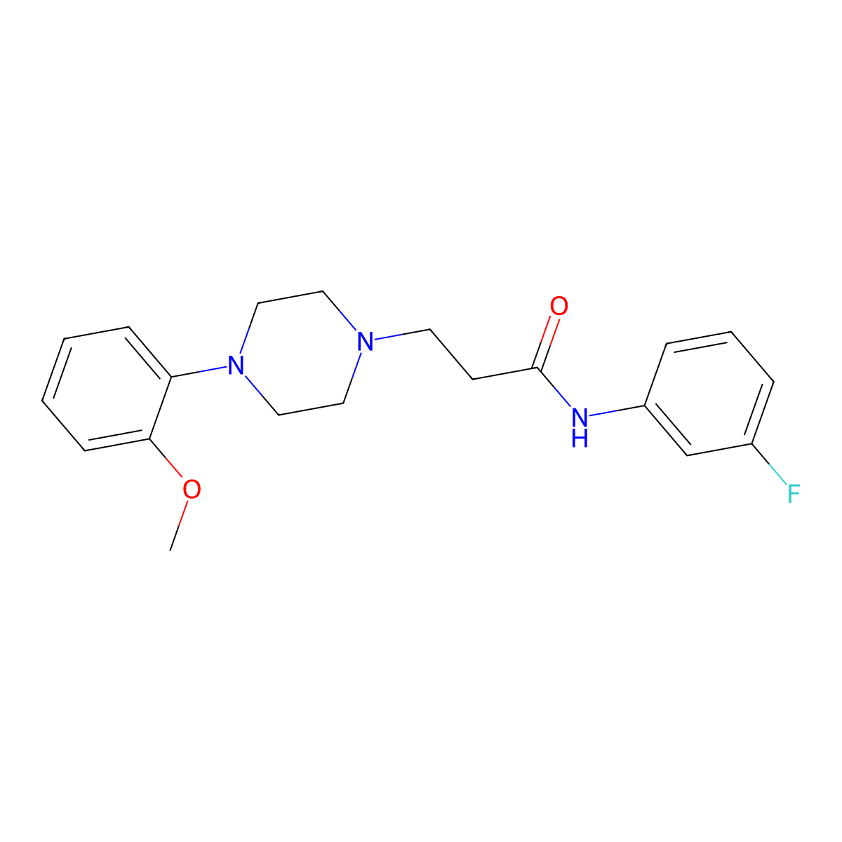 N-(3-fluorophenyl)-3-[4-(2-methoxyphenyl)piperazin-1-yl]propanamide molecular structure, CAS 333759-02-7