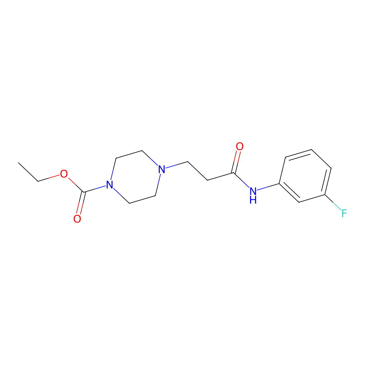 Ethyl 4-[3-(3-fluoroanilino)-3-oxopropyl]piperazine-1-carboxylate molecular structure, CAS 333759-03-8