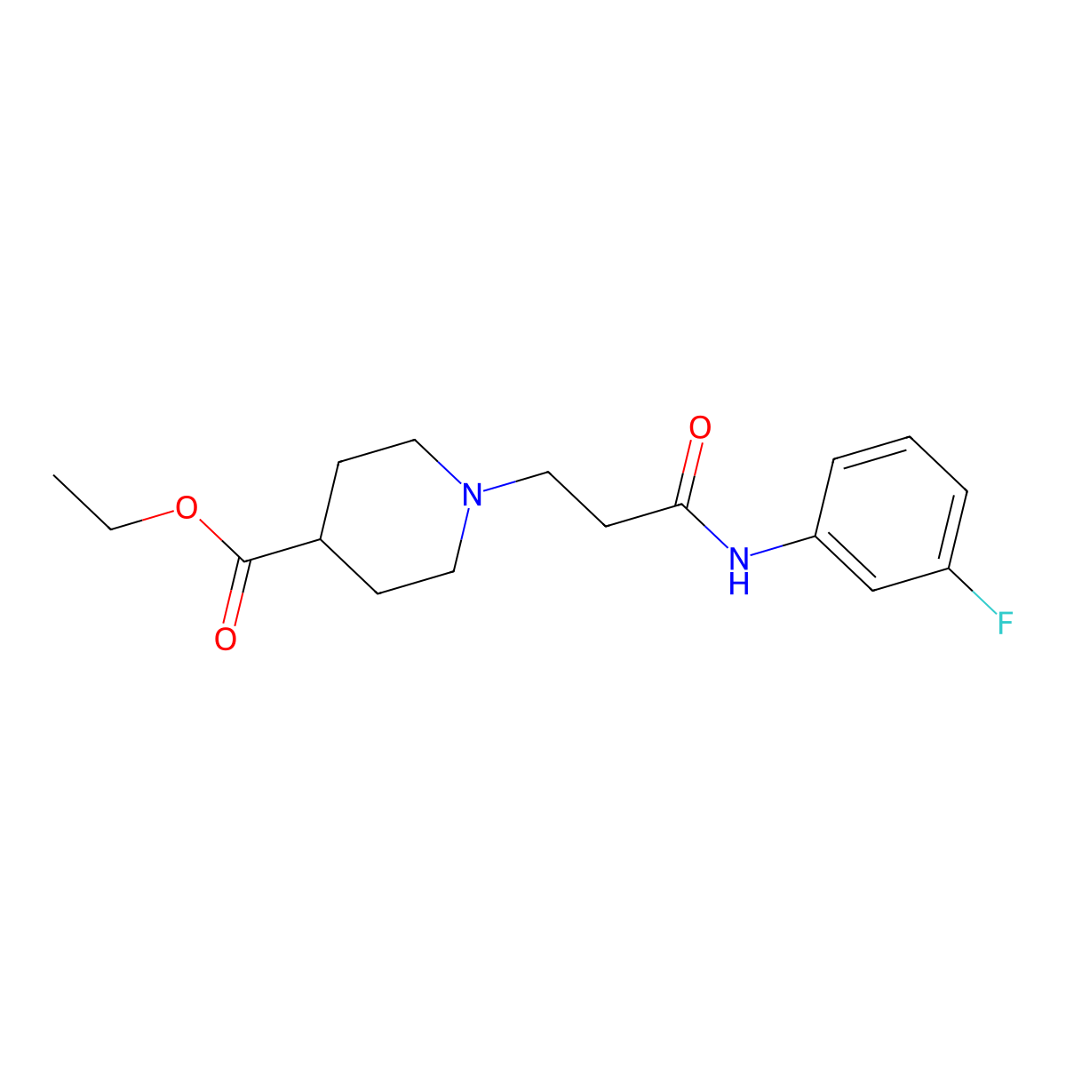 Ethyl 1-[3-(3-fluoroanilino)-3-oxopropyl]-4-piperidinecarboxylate molecular structure, CAS 333759-04-9