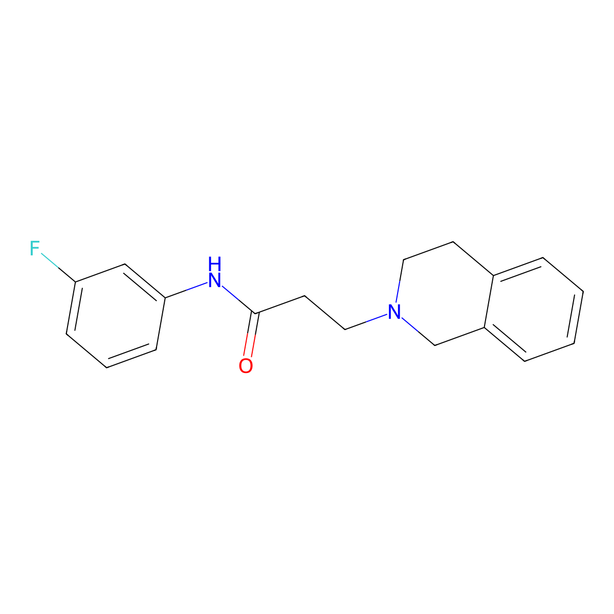 3-(3,4-dihydro-1H-isoquinolin-2-yl)-N-(3-fluorophenyl)propanamide molecular structure, CAS 333759-05-0