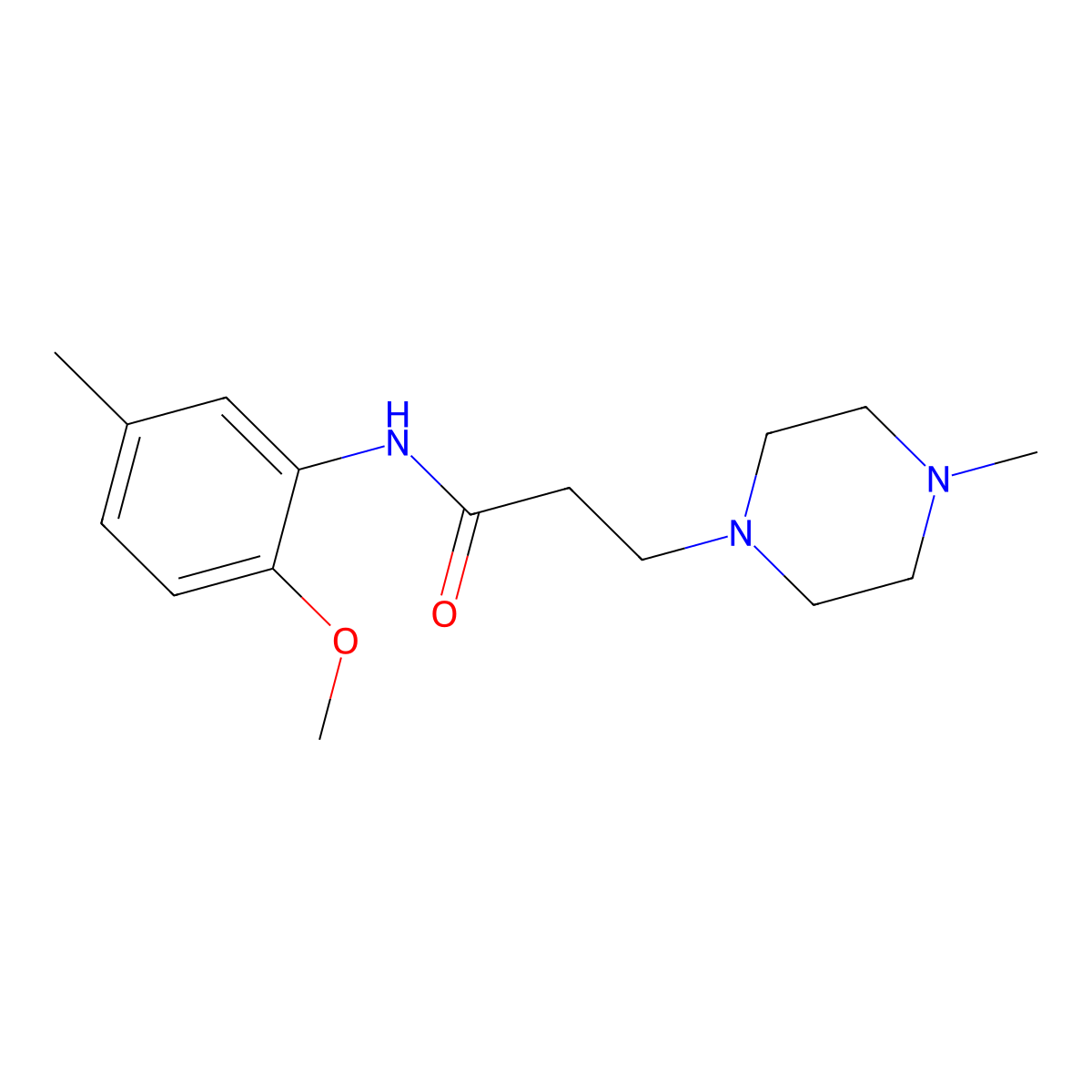 N-(2-methoxy-5-methylphenyl)-3-(4-methylpiperazin-1-yl)propanamide molecular structure, CAS 333759-07-2