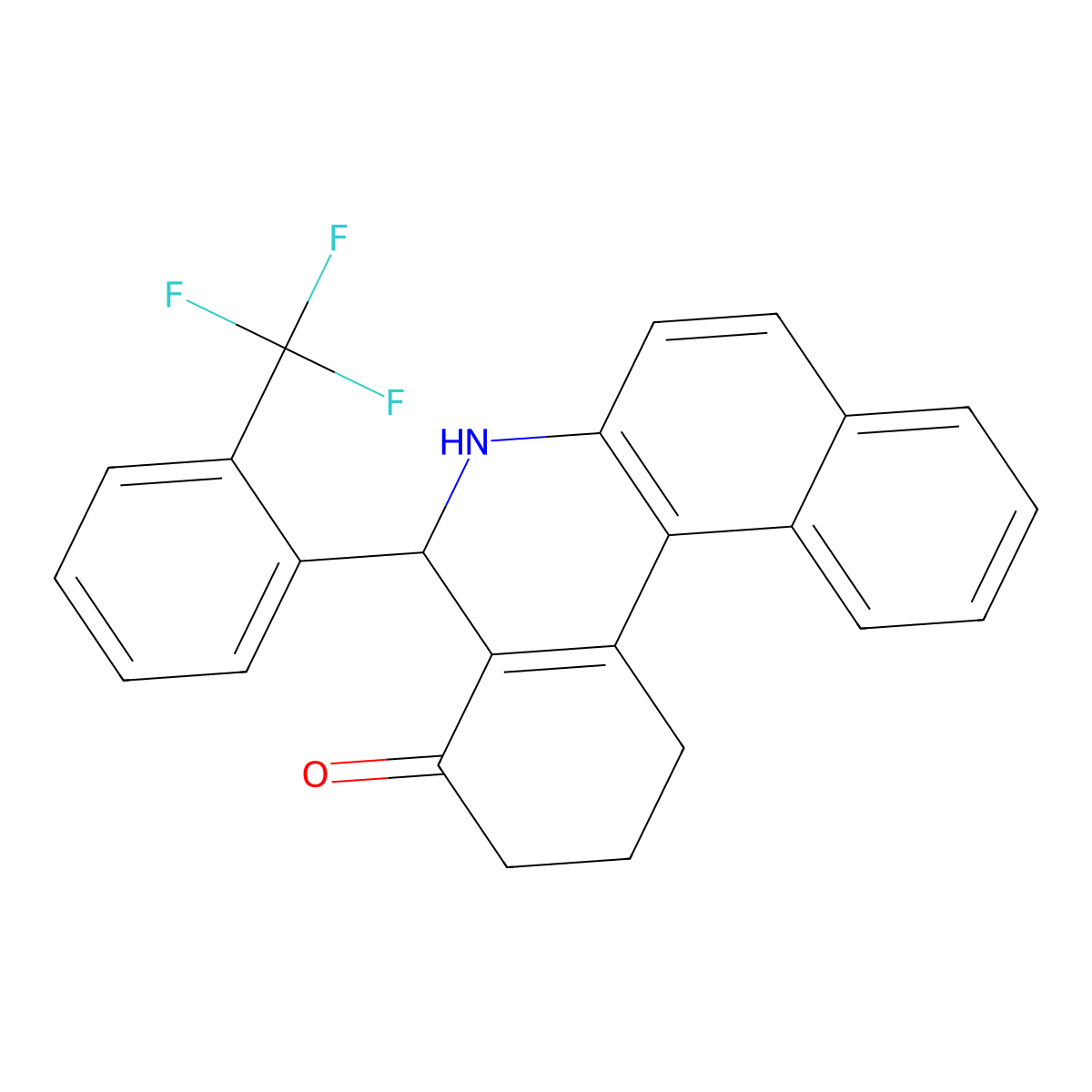 5-[2-(trifluoromethyl)phenyl]-2,3,5,6-tetrahydro-1H-benzo[a]phenanthridin-4-one molecular structure, CAS 333759-59-4