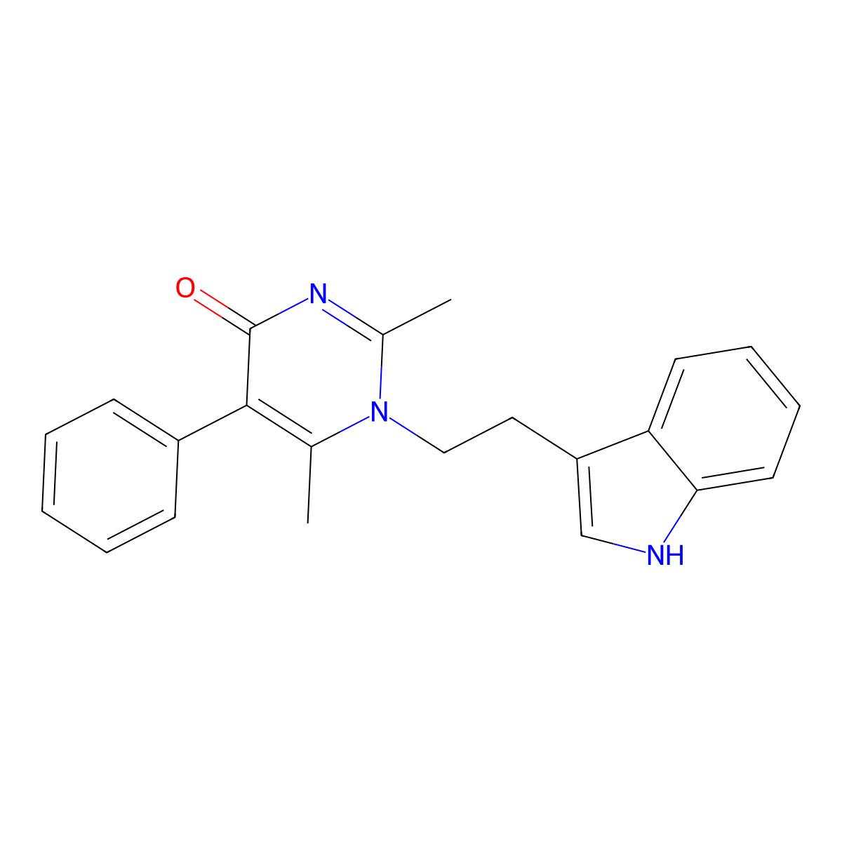 1-[2-(1H-indol-3-yl)ethyl]-2,6-dimethyl-5-phenylpyrimidin-4-one molecular structure, CAS 333759-98-1