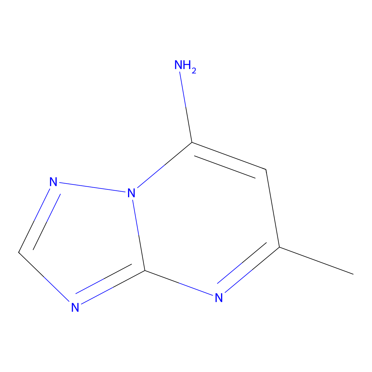 5-Methyl(1,2,4)triazolo(1,5-a)pyrimidin-7-amine molecular structure, CAS 33376-96-4