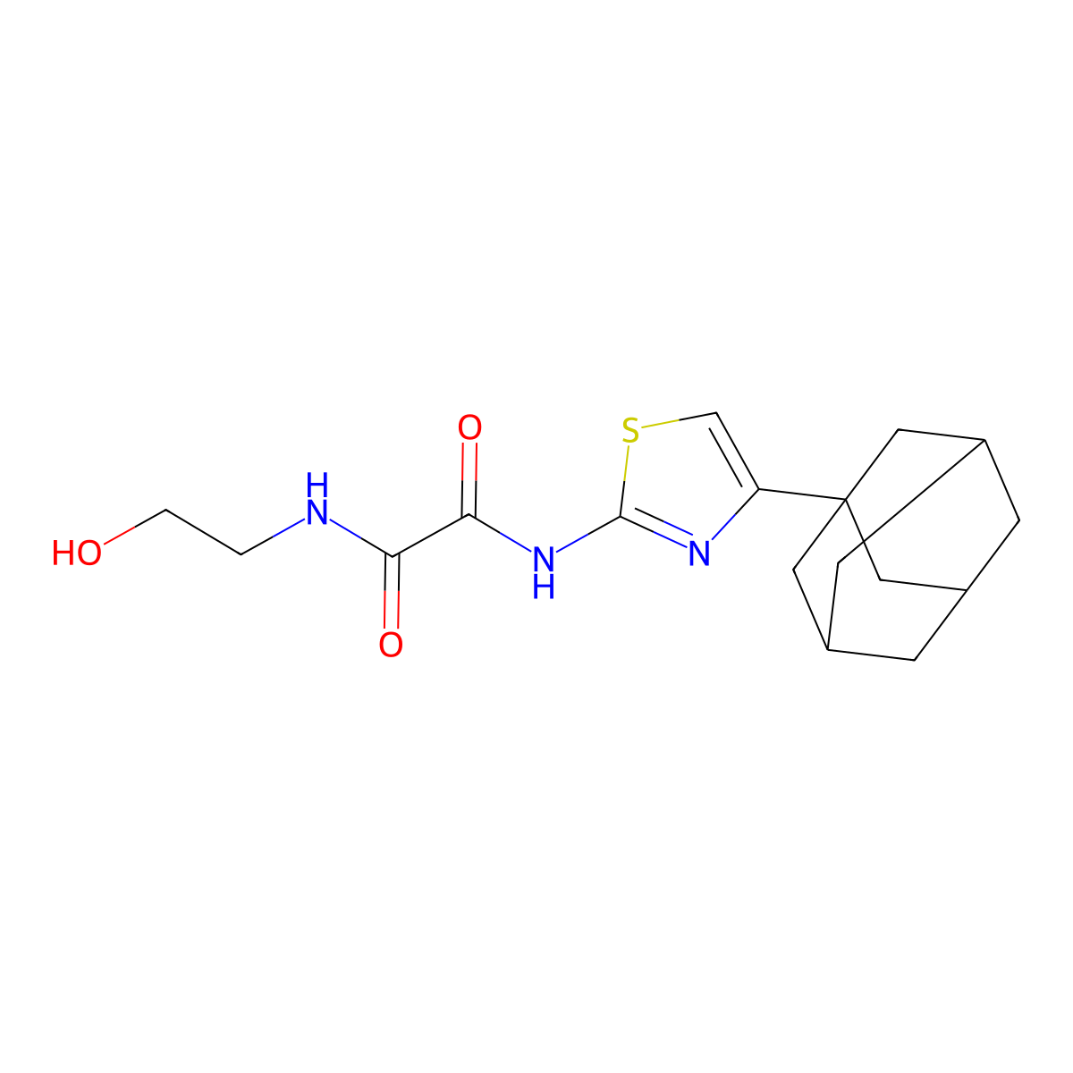 N-(4-Adamantan-1-yl-thiazol-2-yl)-N'-(2-hydroxy-ethyl)-oxalamide molecular structure, CAS 333760-18-2