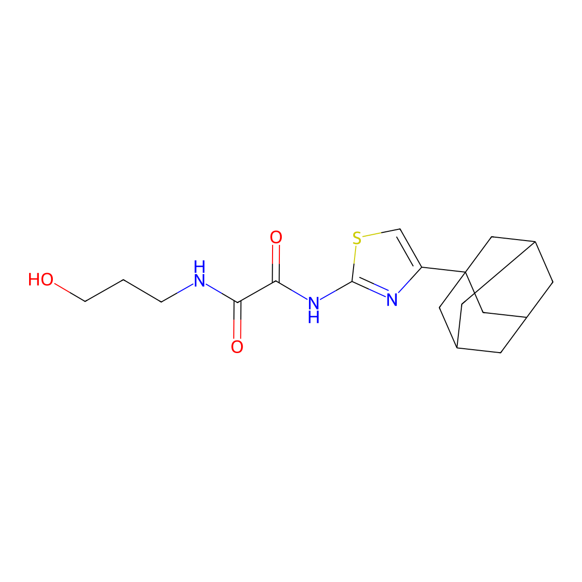 N-(4-Adamantan-1-yl-thiazol-2-yl)-N'-(3-hydroxy-propyl)-oxalamide molecular structure, CAS 333760-19-3