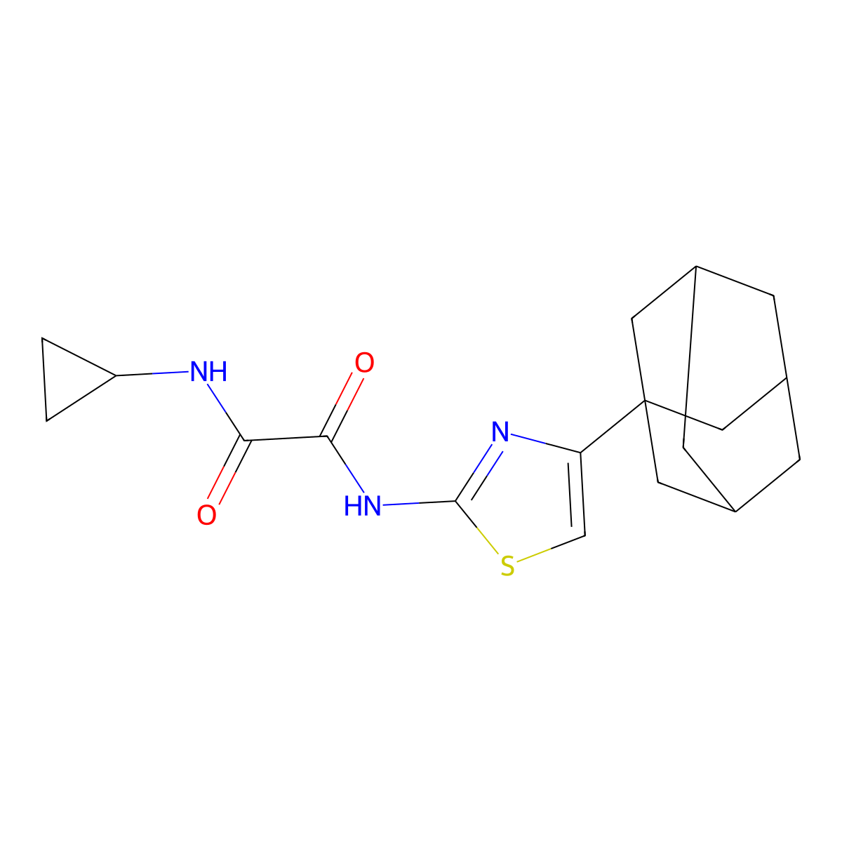 N-(4-Adamantan-1-yl-thiazol-2-yl)-N'-cyclopropyl-oxalamide molecular structure, CAS 333760-21-7