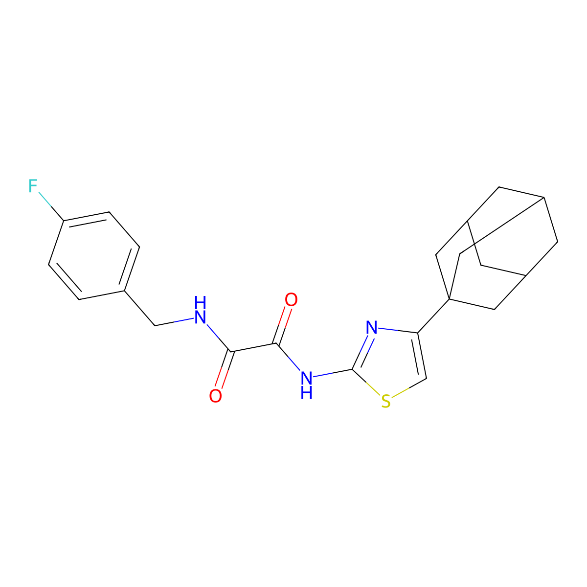 N'-[4-(1-adamantyl)-2-thiazolyl]-N-[(4-fluorophenyl)methyl]oxamide molecular structure, CAS 333760-29-5