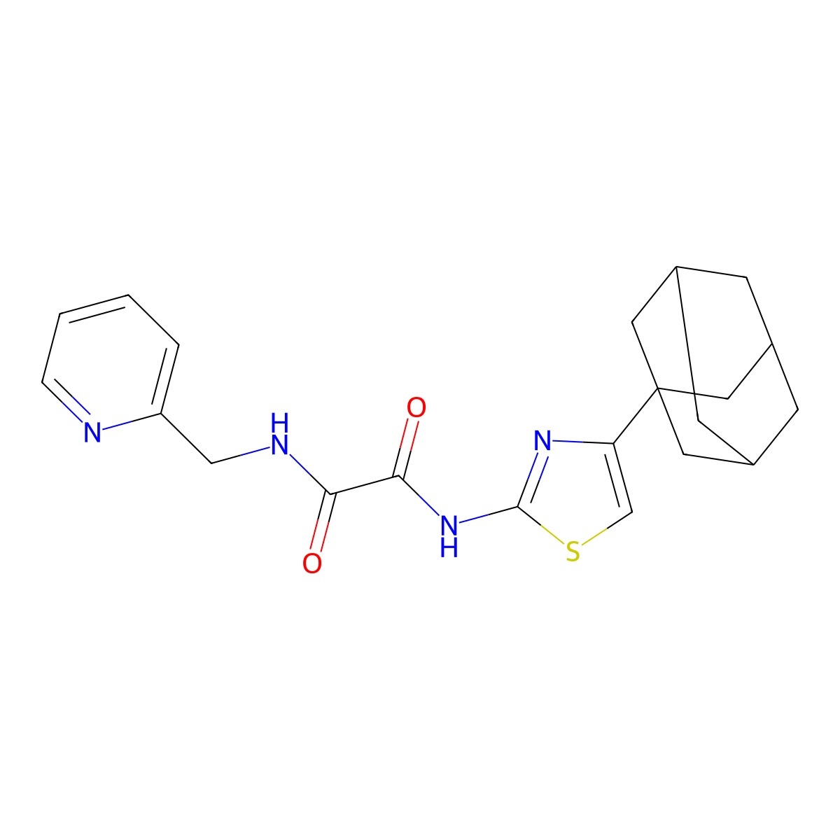 N-(4-Adamantan-1-yl-thiazol-2-yl)-N'-pyridin-2-ylmethyl-oxalamide molecular structure, CAS 333760-34-2
