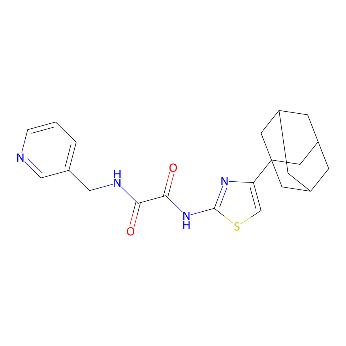 N-(4-Adamantan-1-yl-thiazol-2-yl)-N'-pyridin-3-ylmethyl-oxalamide molecular structure, CAS 333760-38-6