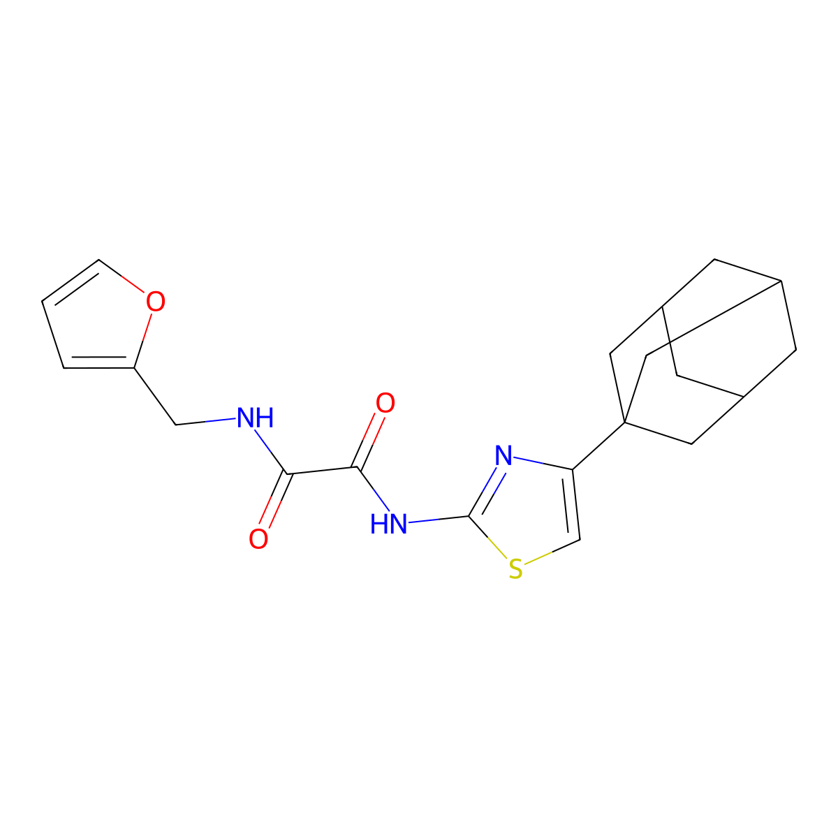 N-(4-Adamantan-1-yl-thiazol-2-yl)-N'-furan-2-ylmethyl-oxalamide molecular structure, CAS 333760-45-5
