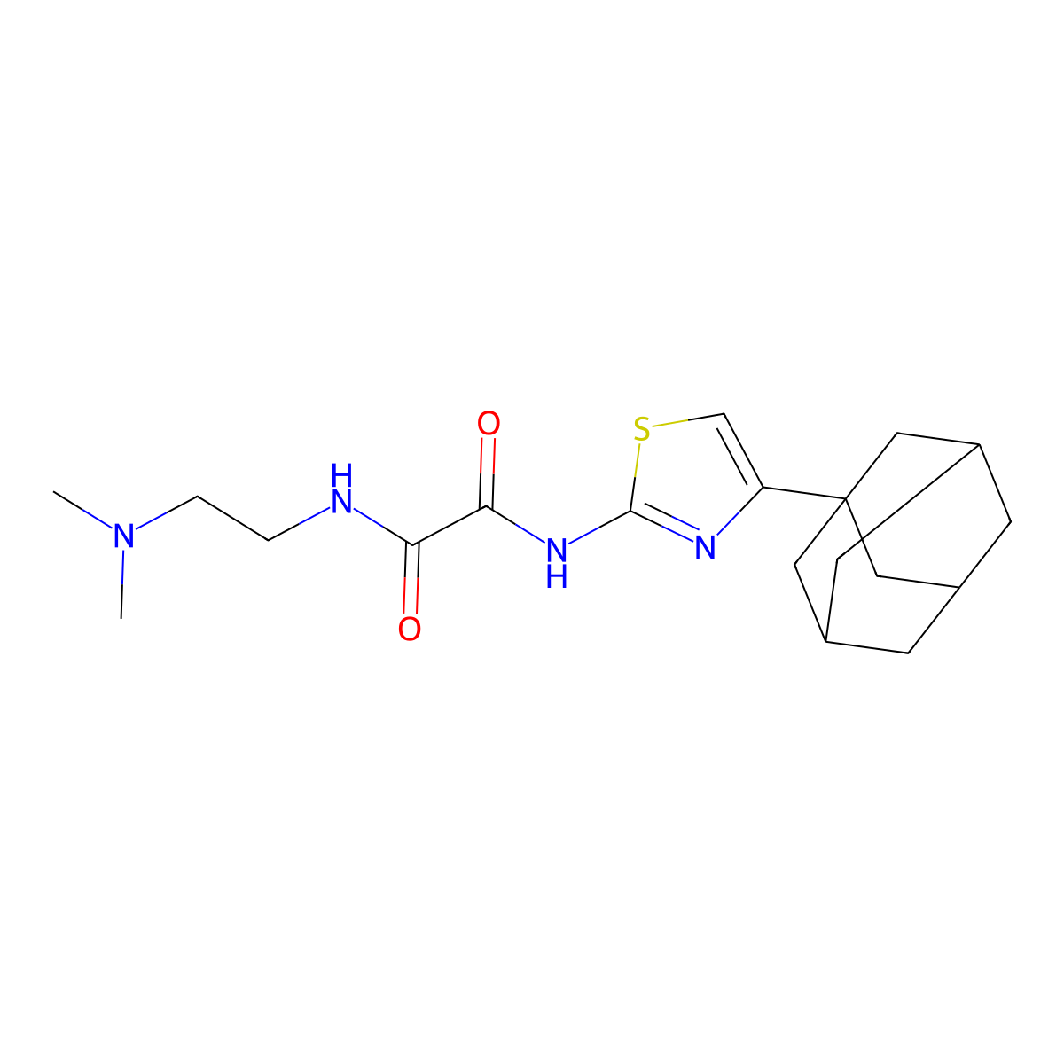 N-(4-Adamantan-1-yl-thiazol-2-yl)-N'-(2-dimethylamino-ethyl)-oxalamide molecular structure, CAS 333760-46-6