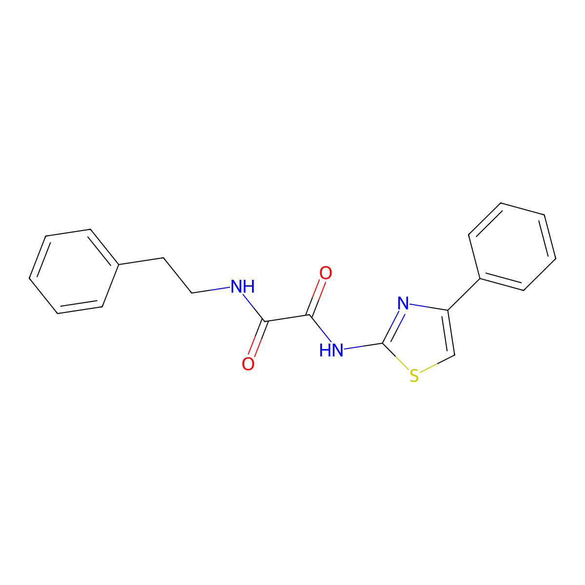 N-(2-phenylethyl)-N'-(4-phenyl-1,3-thiazol-2-yl)ethanediamide molecular structure, CAS 333760-54-6