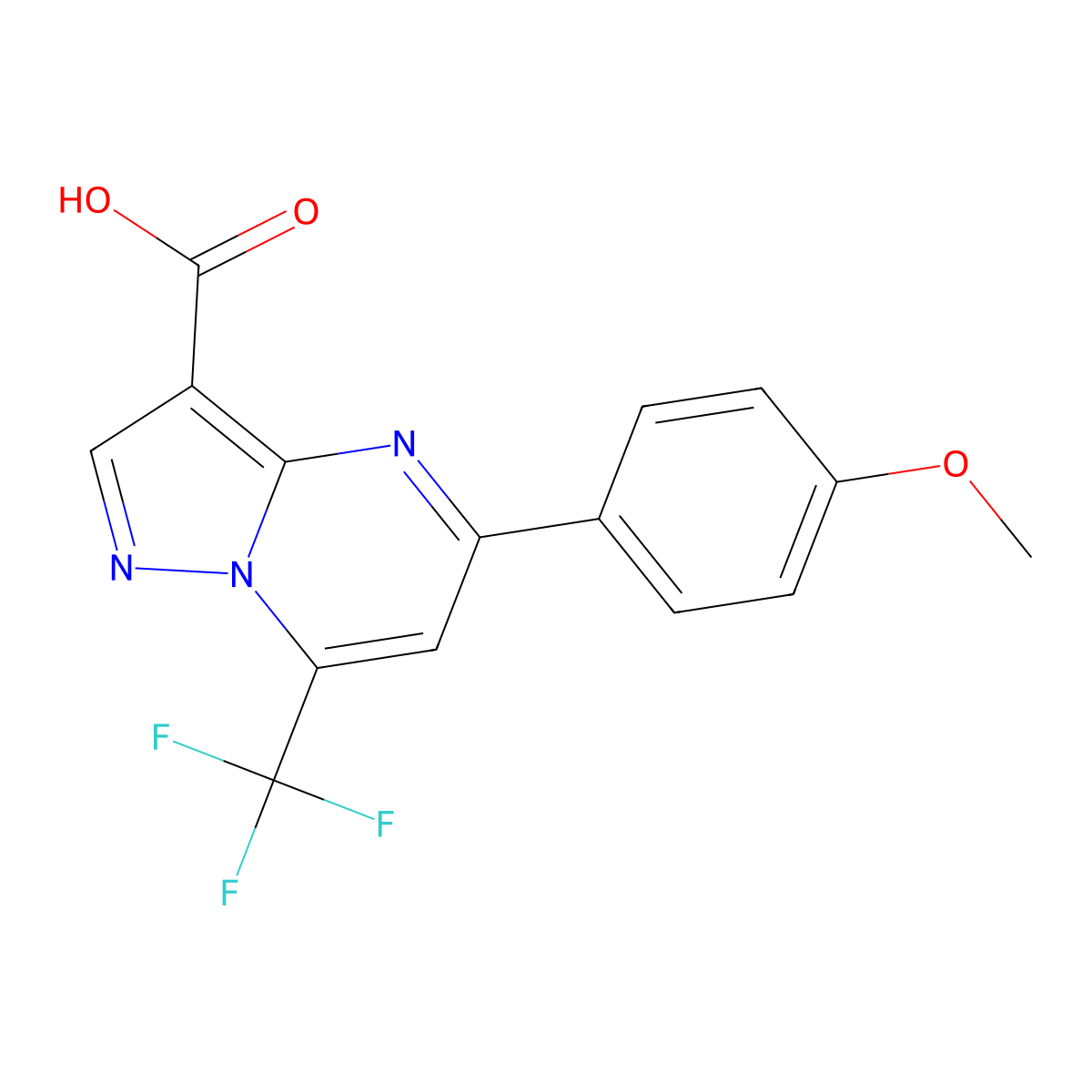 5-(4-Methoxyphenyl)-7-(trifluoromethyl)pyrazolo[1,5-a]pyrimidine-3-carboxylic acid molecular structure, CAS 333761-72-1