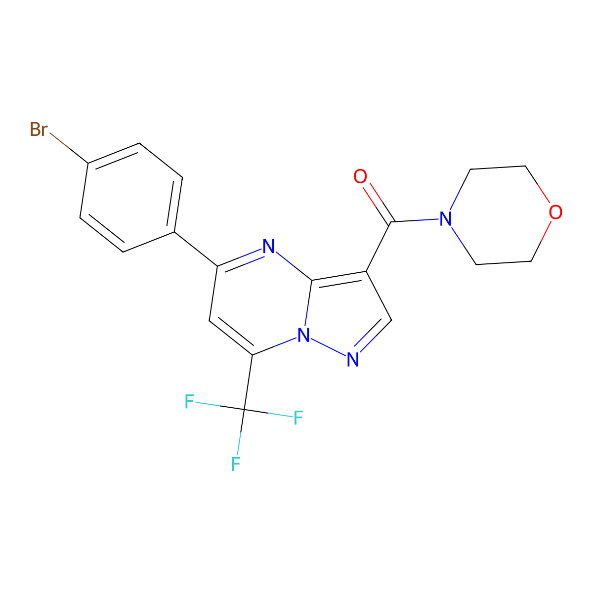 5-(4-Bromophenyl)-3-(4-morpholinylcarbonyl)-7-(trifluoromethyl)pyrazolo[1,5-a]pyrimidine molecular structure, CAS 333763-86-3