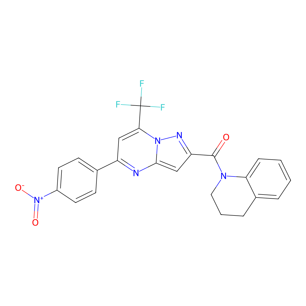 3,4-dihydroquinolin-1(2H)-yl[5-(4-nitrophenyl)-7-(trifluoromethyl)pyrazolo[1,5-a]pyrimidin-2-yl]methanone molecular structure, CAS 333765-27-8