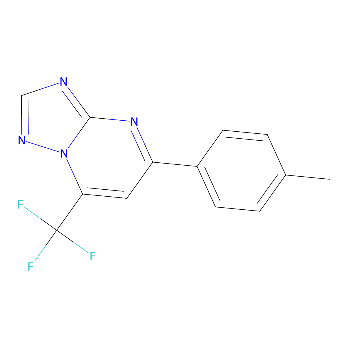 5-(4-Methylphenyl)-7-(trifluoromethyl)[1,2,4]triazolo[1,5-a]pyrimidine molecular structure, CAS 333765-70-1