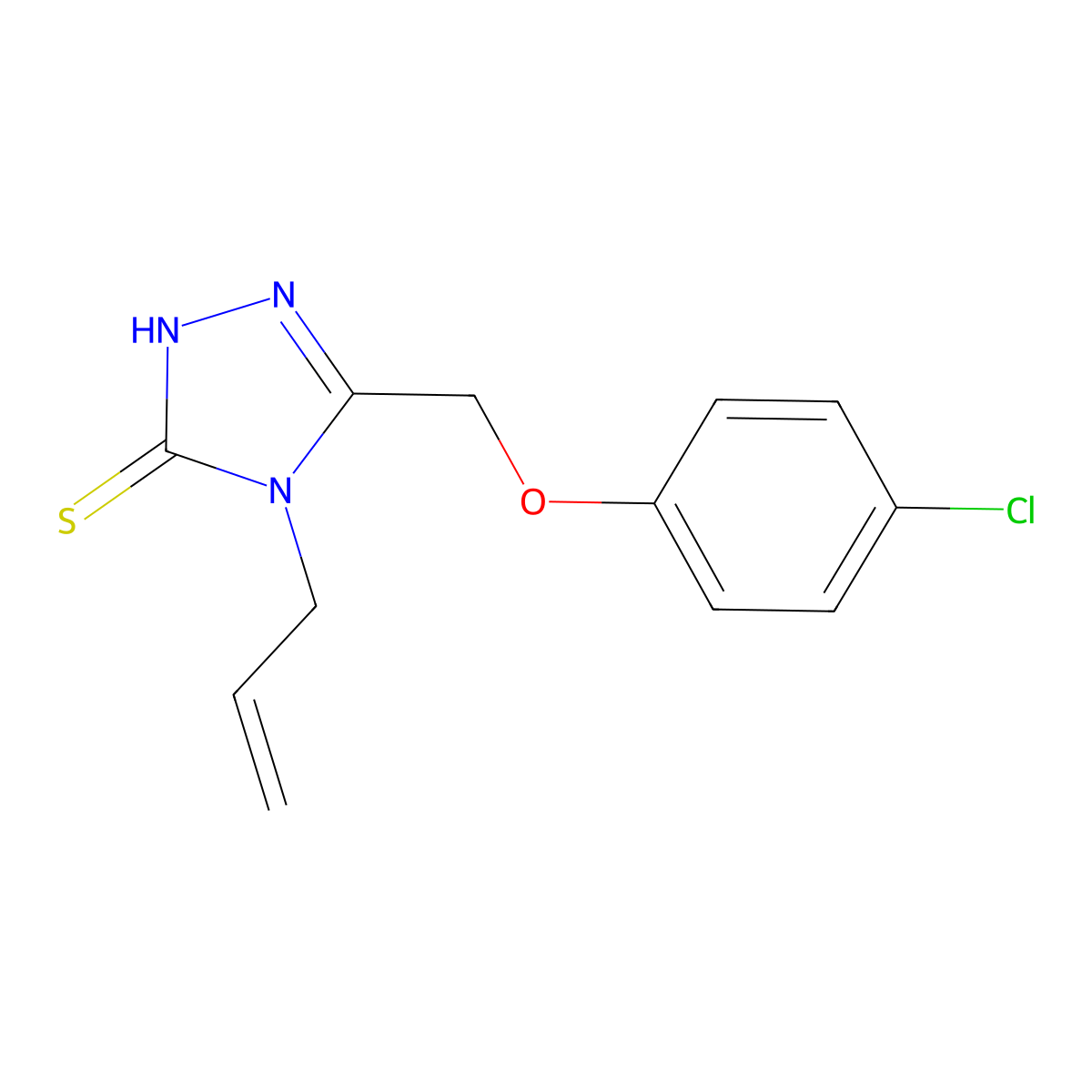 4-allyl-5-[(4-chlorophenoxy)methyl]-4H-1,2,4-triazole-3-thiol molecular structure, CAS 333767-06-9
