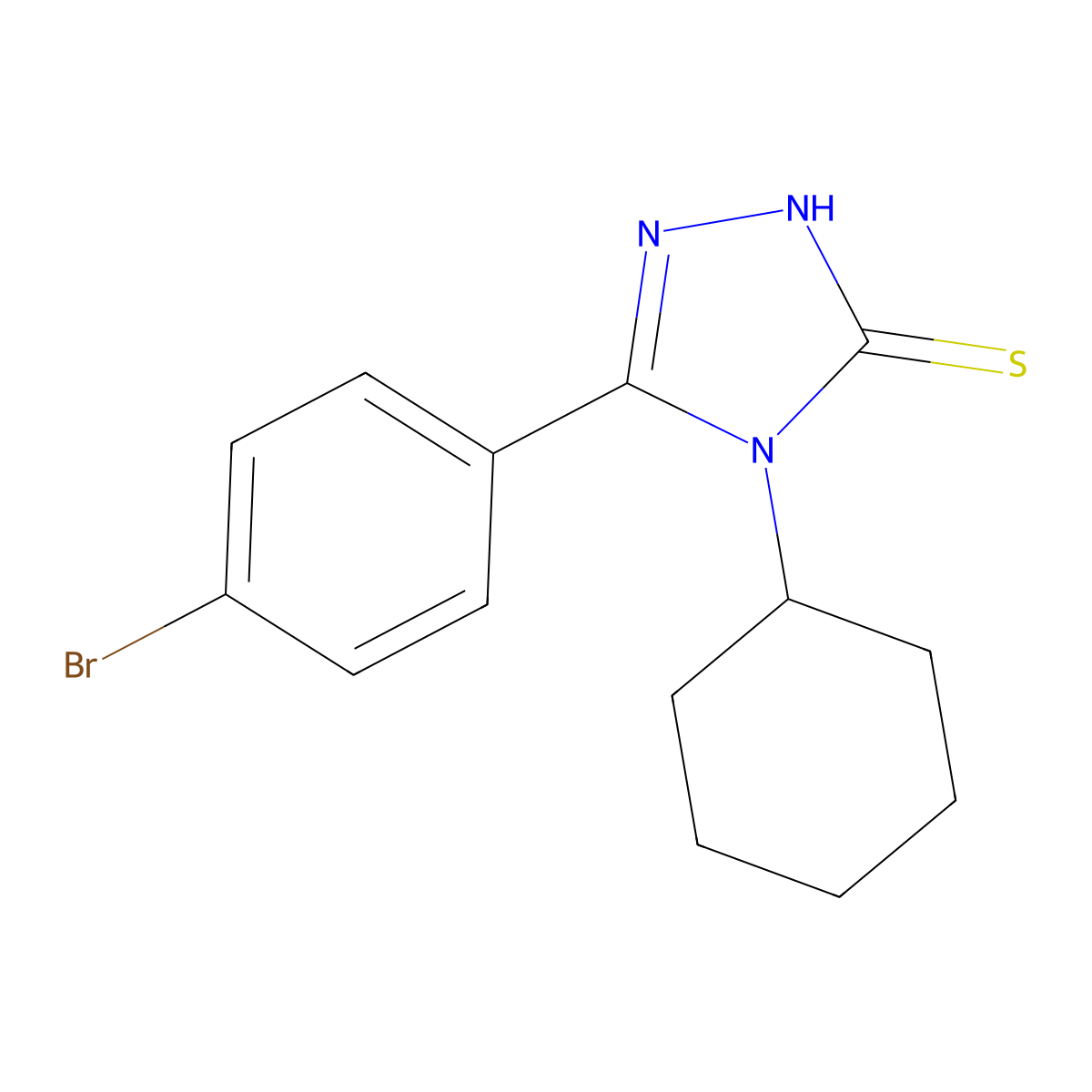 5-(4-bromophenyl)-4-cyclohexyl-4H-1,2,4-triazole-3-thiol molecular structure, CAS 333767-07-0