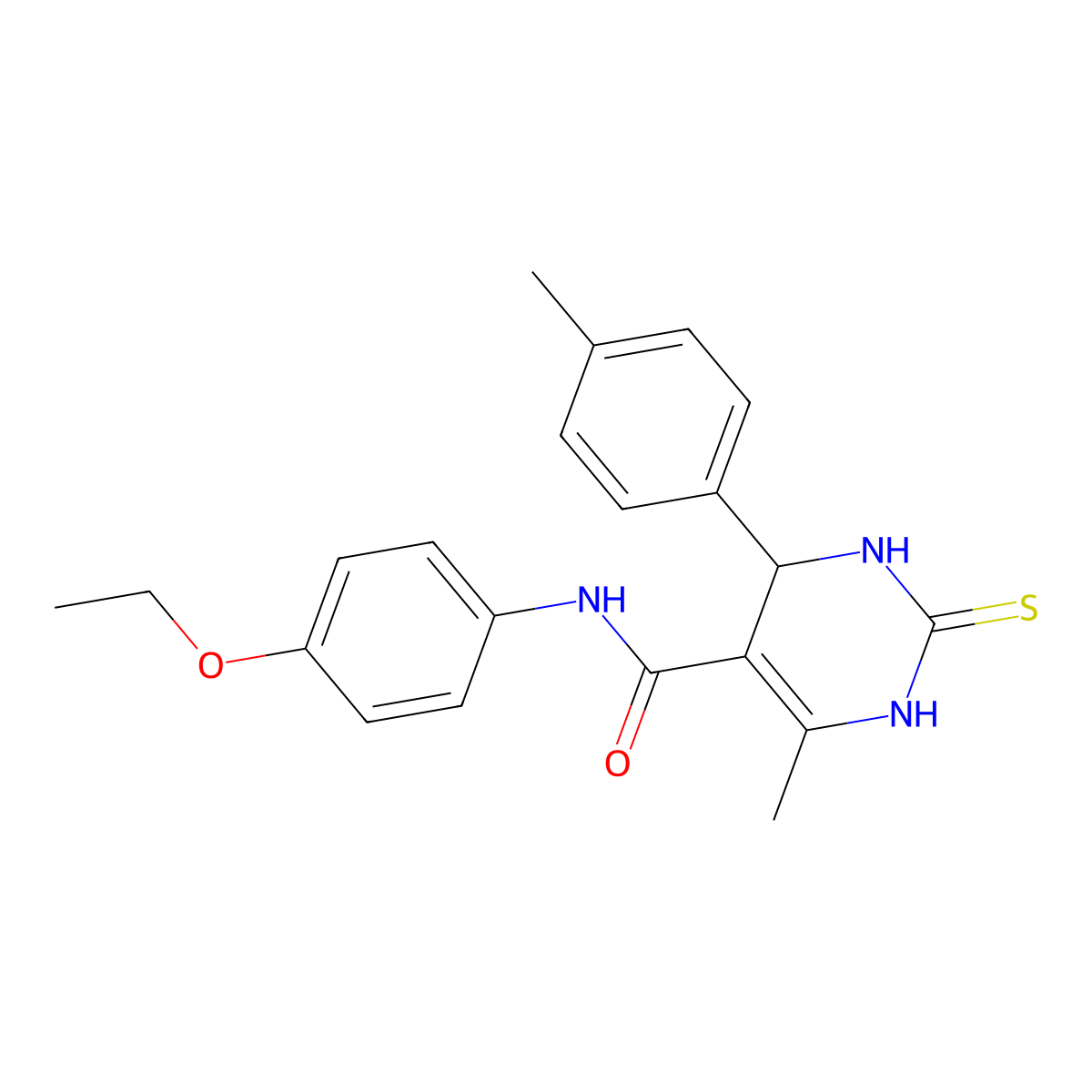 N-(4-ethoxyphenyl)-6-methyl-4-(4-methylphenyl)-2-sulfanylidene-3,4-dihydro-1H-pyrimidine-5-carboxamide molecular structure, CAS 333767-21-8