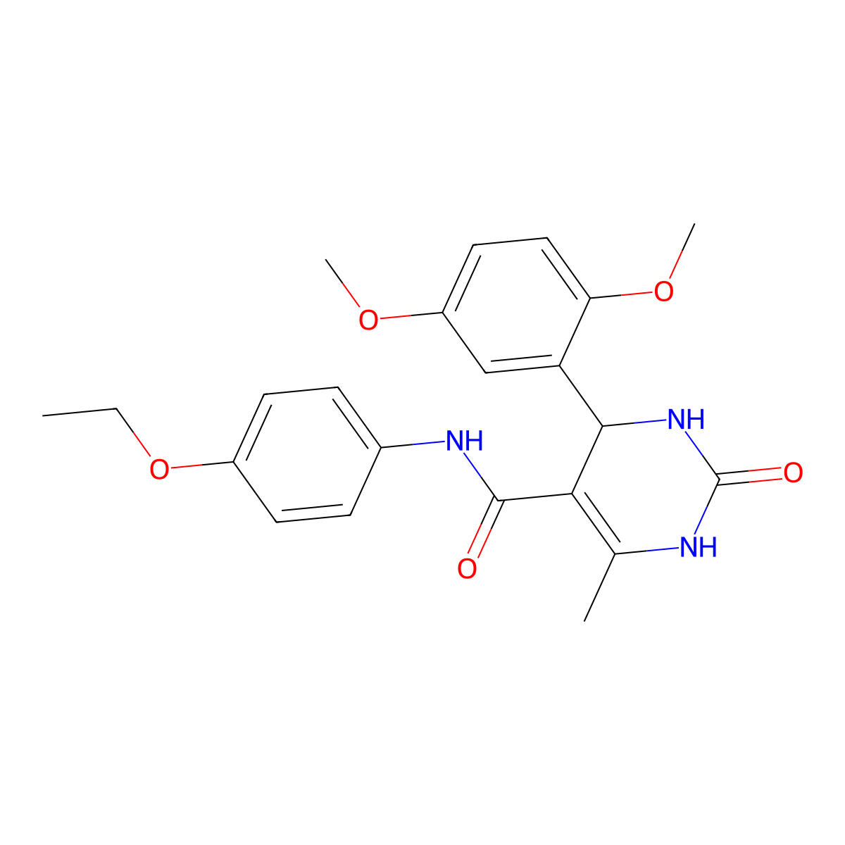 4-(2,5-dimethoxyphenyl)-N-(4-ethoxyphenyl)-6-methyl-2-oxo-1,2,3,4-tetrahydropyrimidine-5-carboxamide molecular structure, CAS 333767-22-9