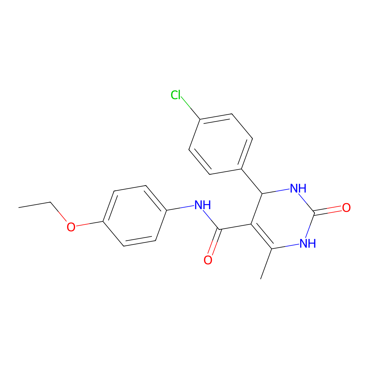4-(4-chlorophenyl)-N-(4-ethoxyphenyl)-6-methyl-2-oxo-1,2,3,4-tetrahydropyrimidine-5-carboxamide molecular structure, CAS 333767-27-4