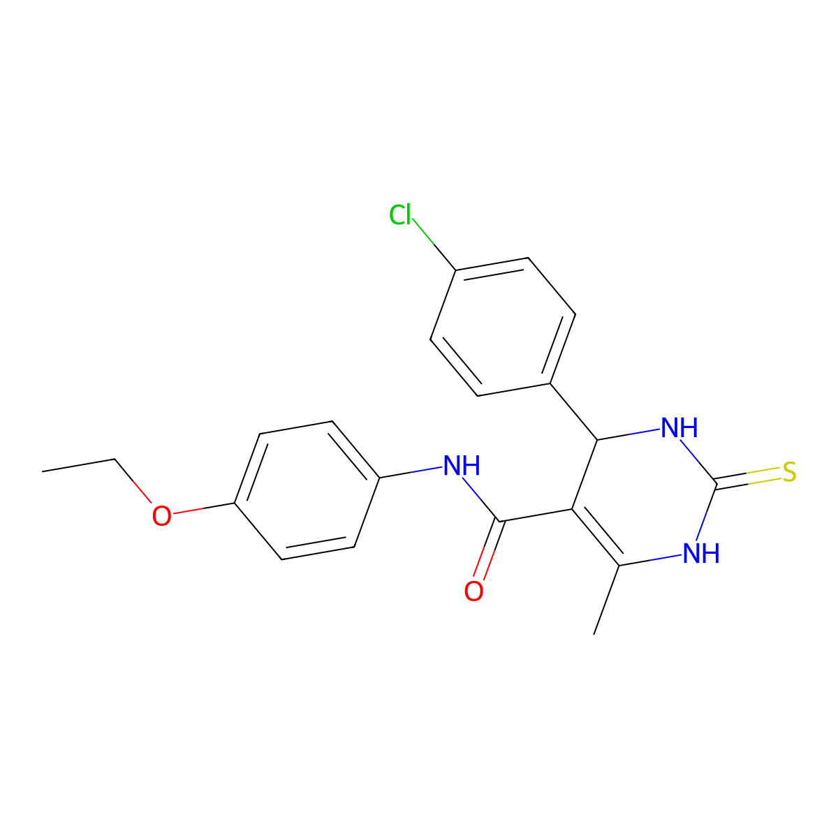 4-(4-chlorophenyl)-N-(4-ethoxyphenyl)-6-methyl-2-sulfanylidene-3,4-dihydro-1H-pyrimidine-5-carboxamide molecular structure, CAS 333767-28-5