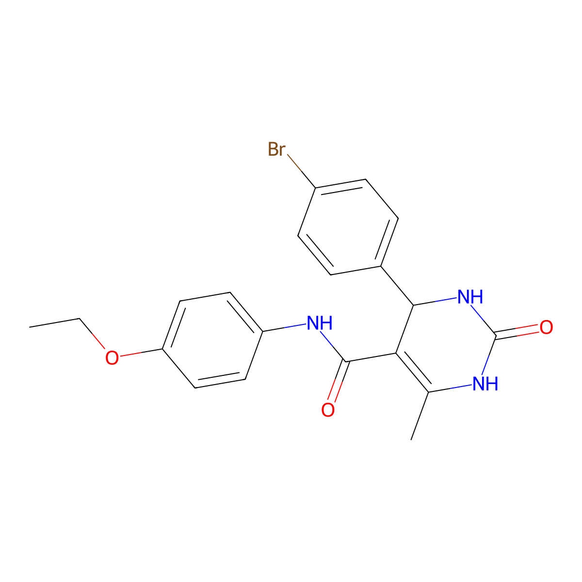 4-(4-bromophenyl)-N-(4-ethoxyphenyl)-6-methyl-2-oxo-3,4-dihydro-1H-pyrimidine-5-carboxamide molecular structure, CAS 333767-31-0