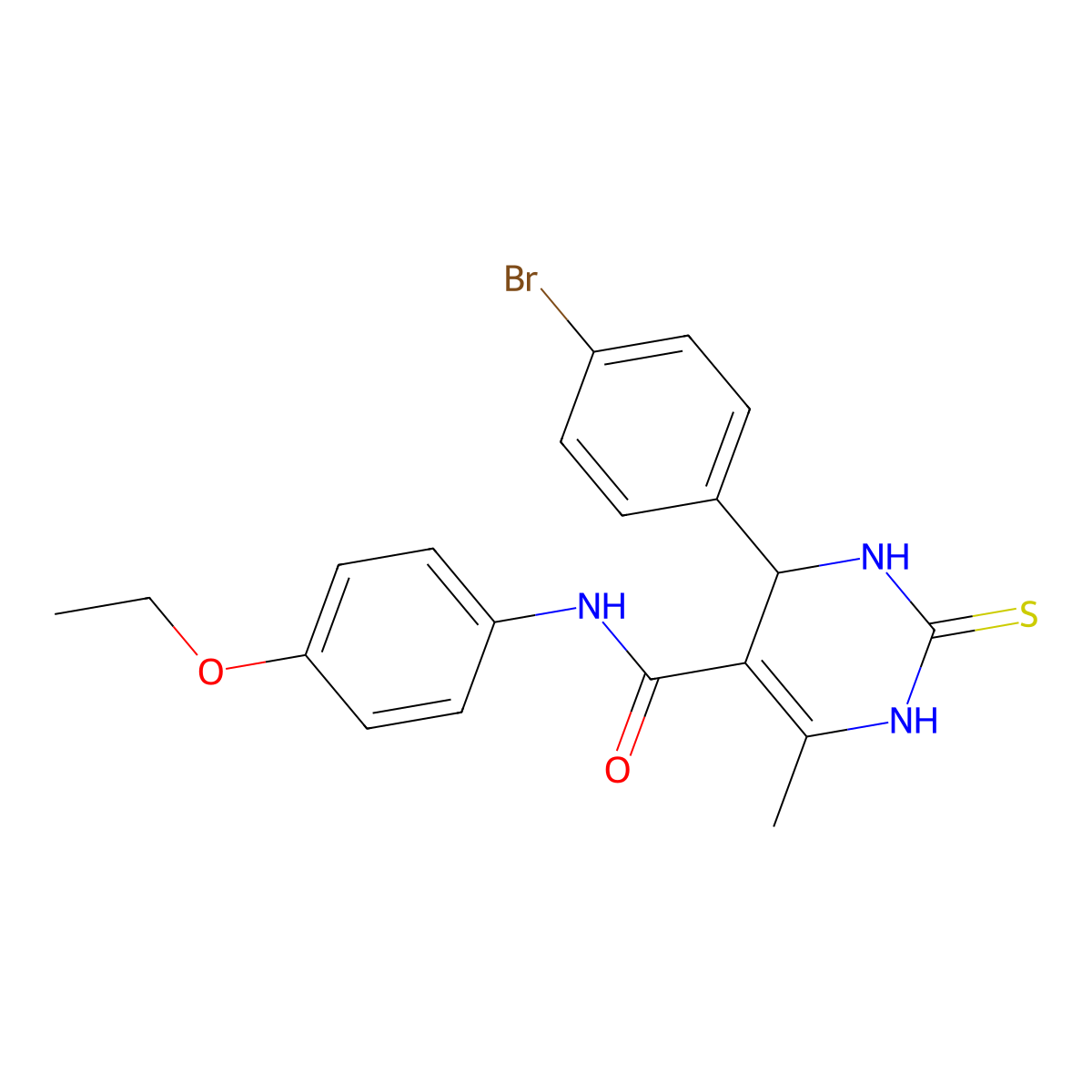 4-(4-bromophenyl)-N-(4-ethoxyphenyl)-6-methyl-2-sulfanylidene-3,4-dihydro-1H-pyrimidine-5-carboxamide molecular structure, CAS 333767-33-2