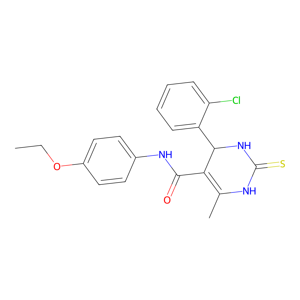 4-(2-chlorophenyl)-N-(4-ethoxyphenyl)-6-methyl-2-thioxo-1,2,3,4-tetrahydro-5-pyrimidinecarboxamide molecular structure, CAS 333767-37-6