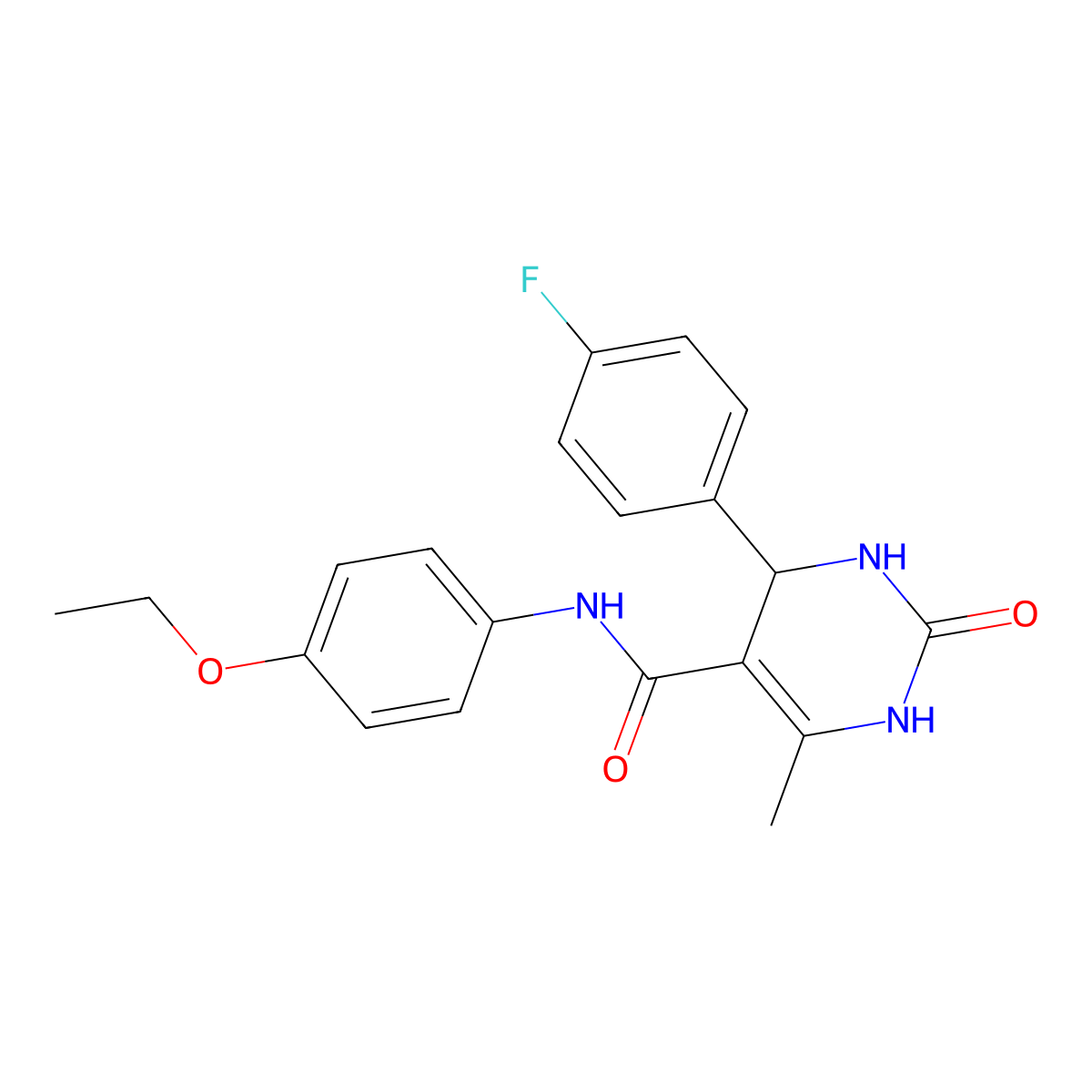 N-(4-ethoxyphenyl)-4-(4-fluorophenyl)-6-methyl-2-oxo-3,4-dihydro-1H-pyrimidine-5-carboxamide molecular structure, CAS 333767-40-1