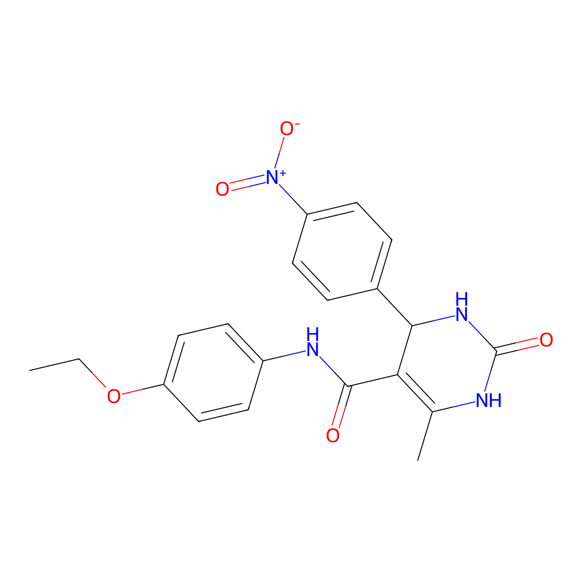 N-(4-ethoxyphenyl)-6-methyl-4-(4-nitrophenyl)-2-oxo-1,2,3,4-tetrahydropyrimidine-5-carboxamide molecular structure, CAS 333767-44-5