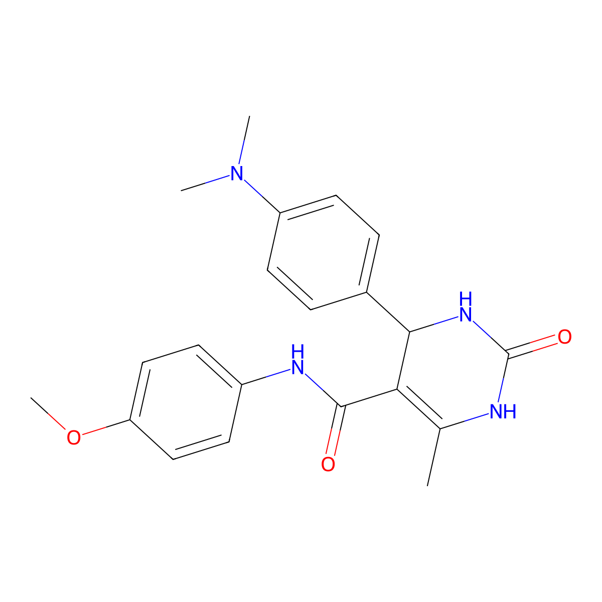 4-[4-(dimethylamino)phenyl]-N-(4-methoxyphenyl)-6-methyl-2-oxo-1,2,3,4-tetrahydro-5-pyrimidinecarboxamide molecular structure, CAS 333767-57-0
