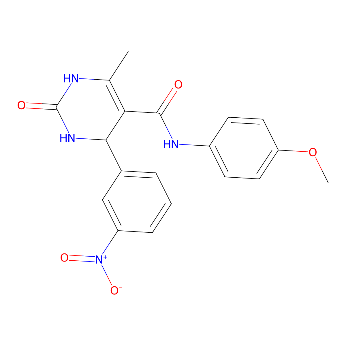 N-(4-methoxyphenyl)-6-methyl-4-(3-nitrophenyl)-2-oxo-1,2,3,4-tetrahydropyrimidine-5-carboxamide molecular structure, CAS 333767-60-5