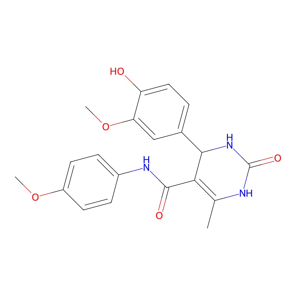 4-(4-hydroxy-3-methoxyphenyl)-N-(4-methoxyphenyl)-6-methyl-2-oxo-1,2,3,4-tetrahydropyrimidine-5-carboxamide molecular structure, CAS 333767-64-9